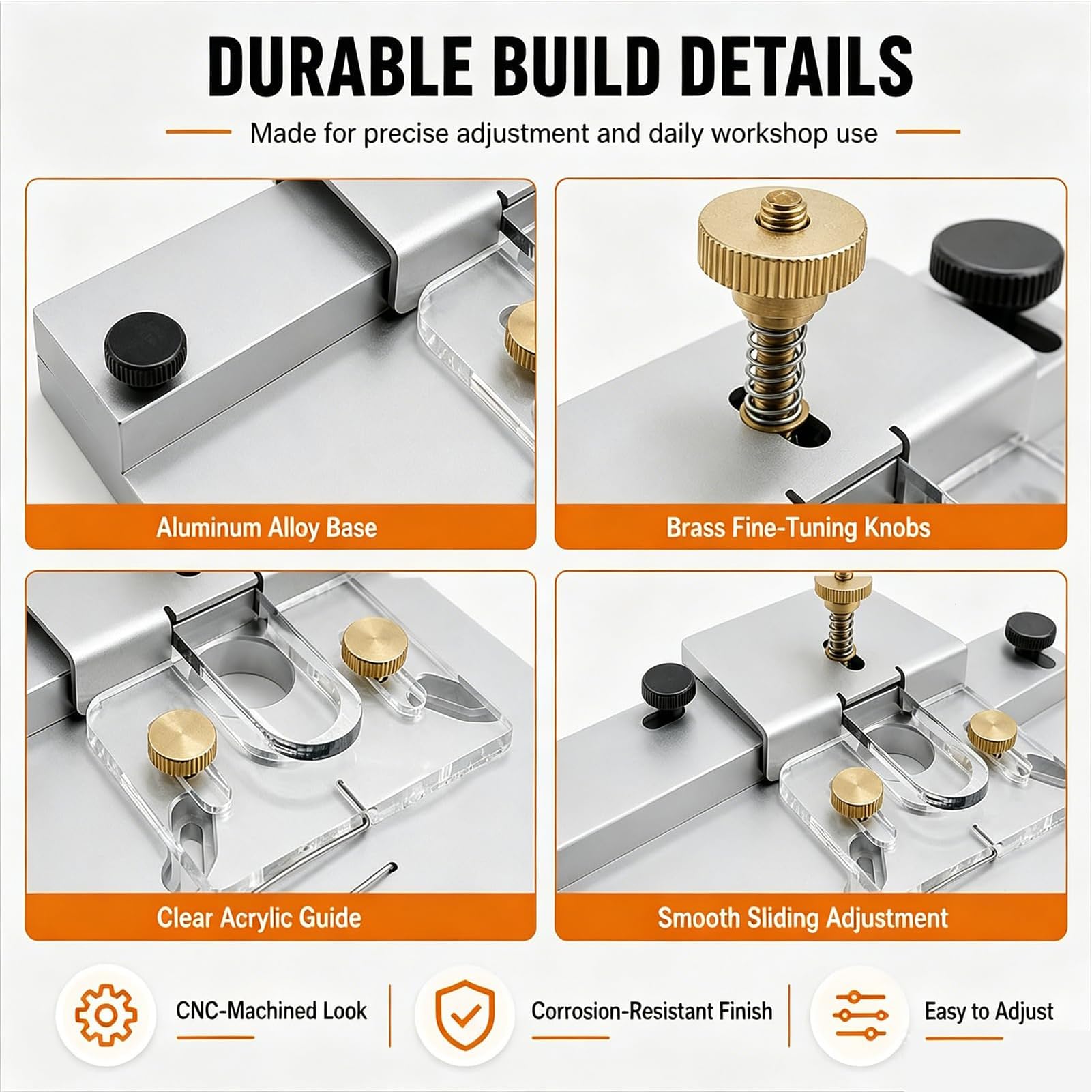 Recortador De Cantos Para Guitarra Herramienta De Fresado Multifunción Reparación Con Abrazaderas En G, Material De Aleación De Aluminio, Herramienta De Recorte De Cantos De Abs Para Construcción