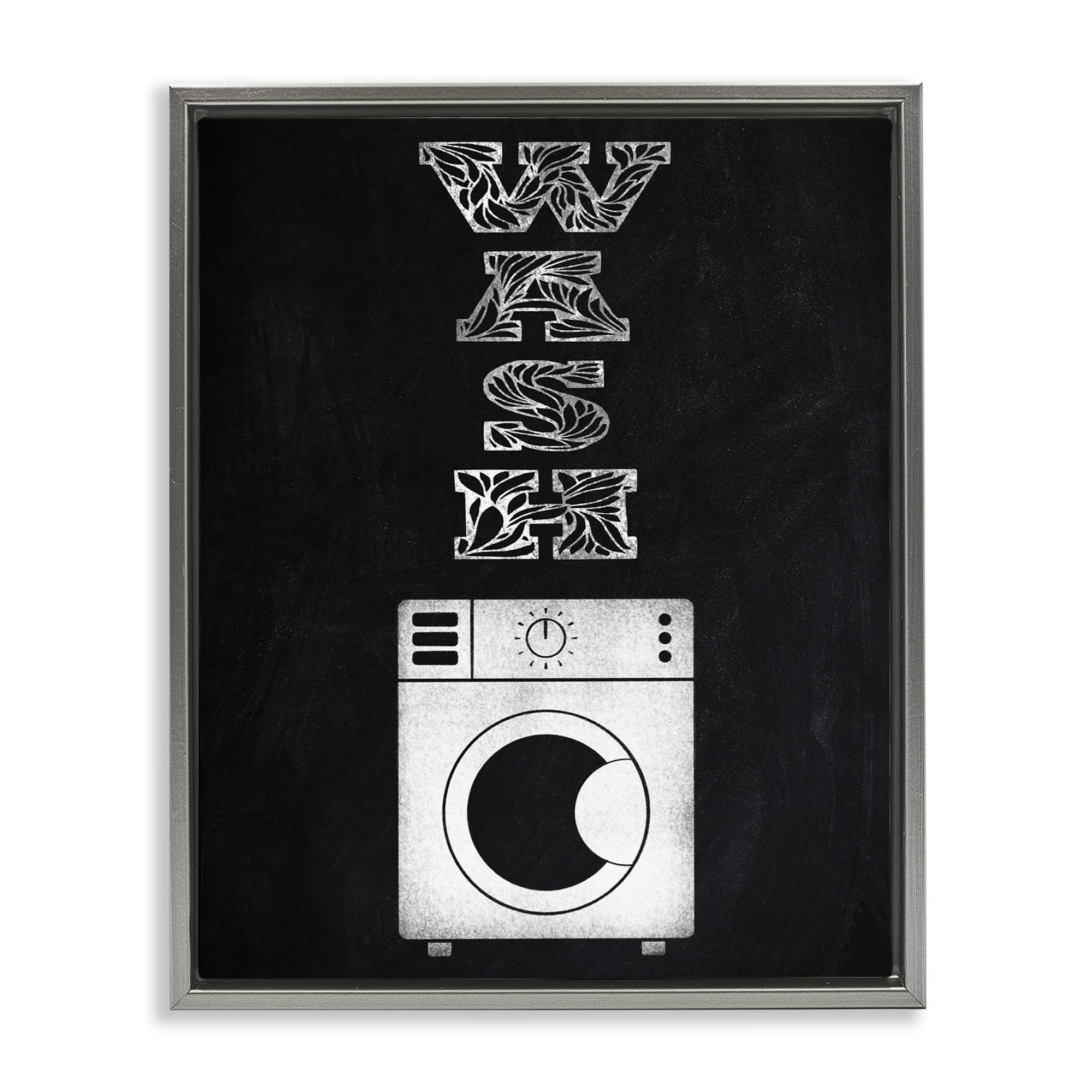 'Laundry Wash Ornate Letters'| Floating Frame Canvas Art