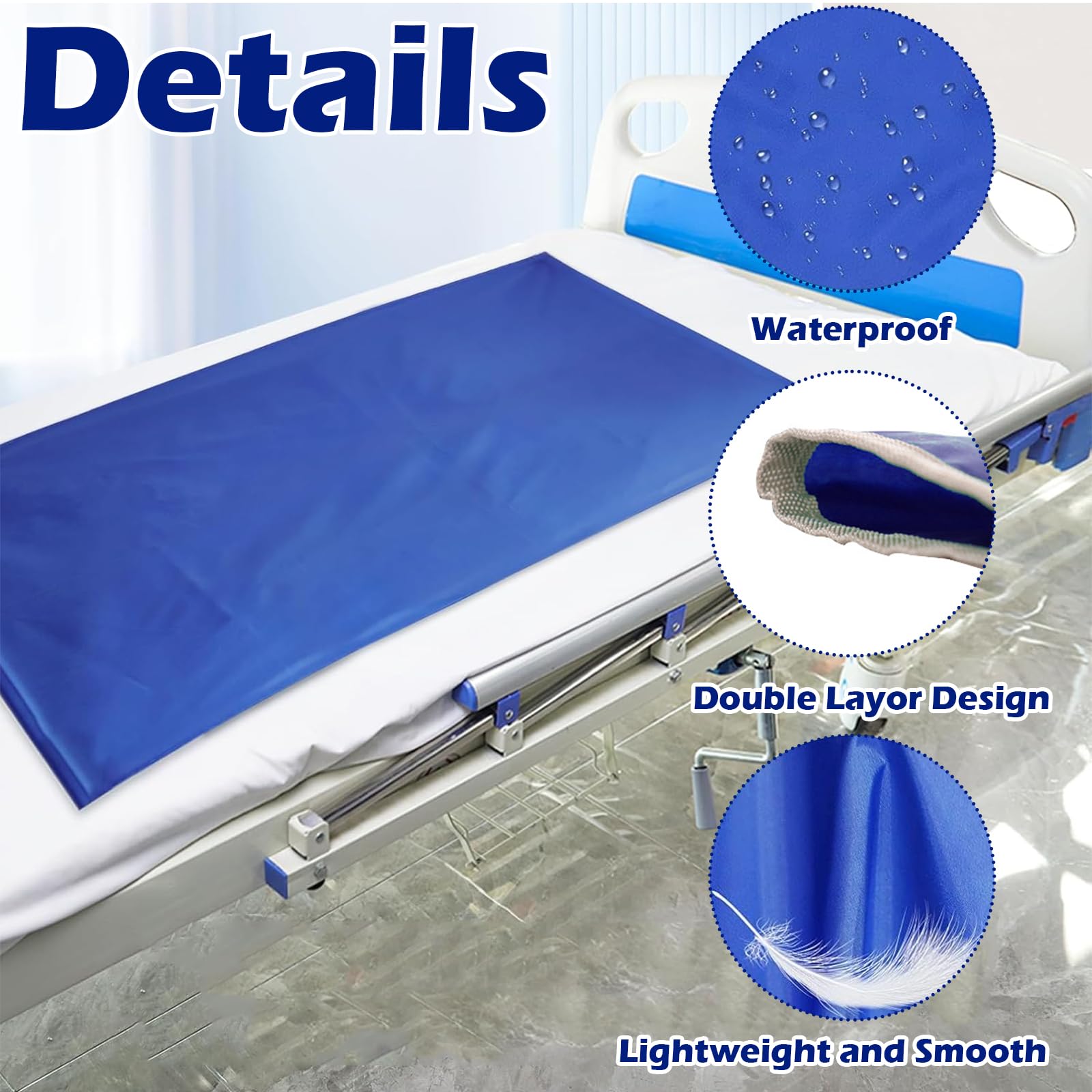 Telo Scivolante per Anziani 115x75 cm - Materiale Poliestere Resistente, Design Comodo per Facilitare Il Movimento, Antiscivolo e Facile da Pulire, Adatto per Letto, Sedia a Rotelle e Auto
