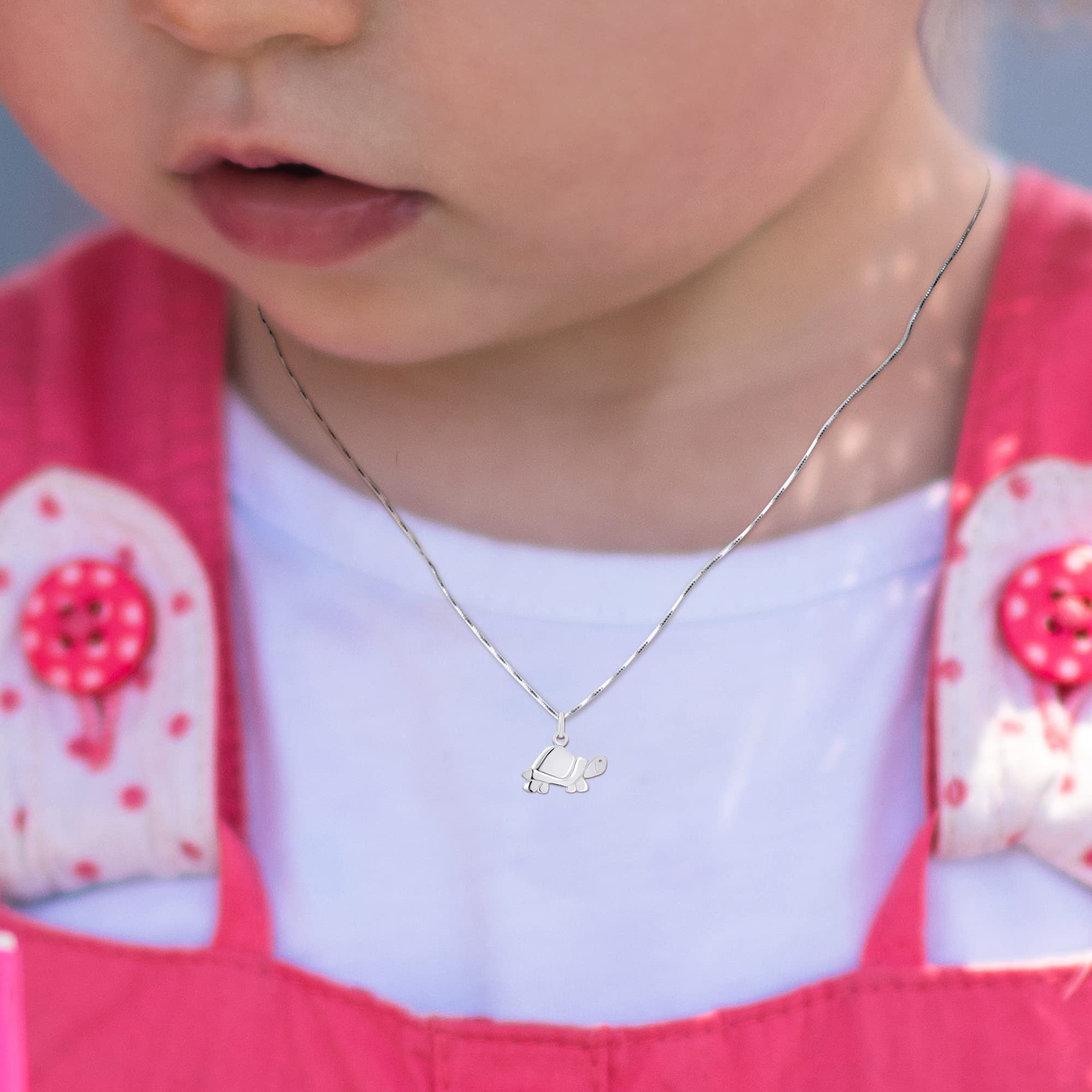 Amours, Bisous & Calins - Pendentif MA PETITE TORTUE - Argent 925-100% Anallergique - pour Enfants de 2 à 12 ans - Bijou Enfant
