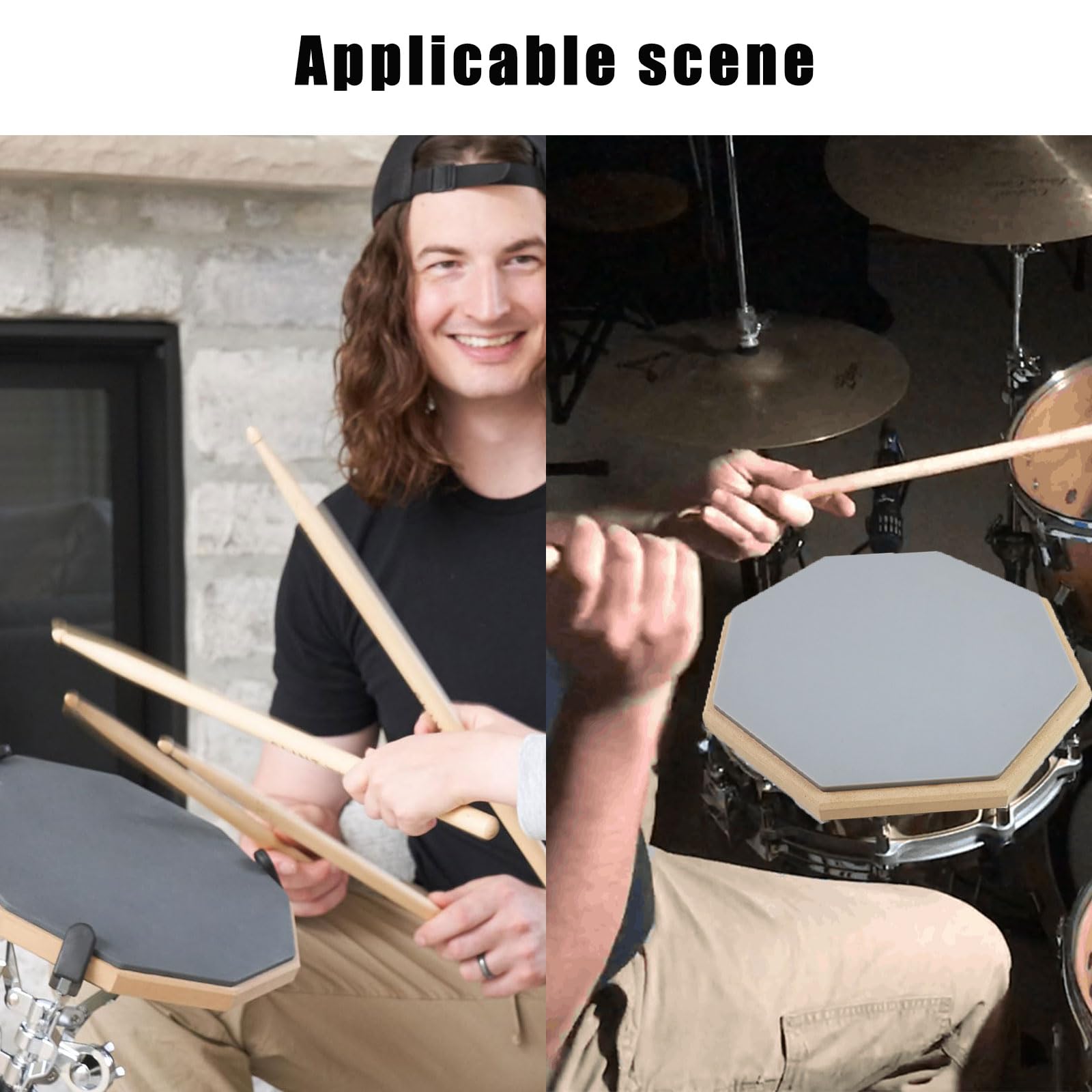 Drum Practice Pad, cichy klocek do ćwiczeń, gumowa podkładka na bębny, zapewnia doskonałe właściwości pochłaniające wstrząsy i amortyzację, 8 cali