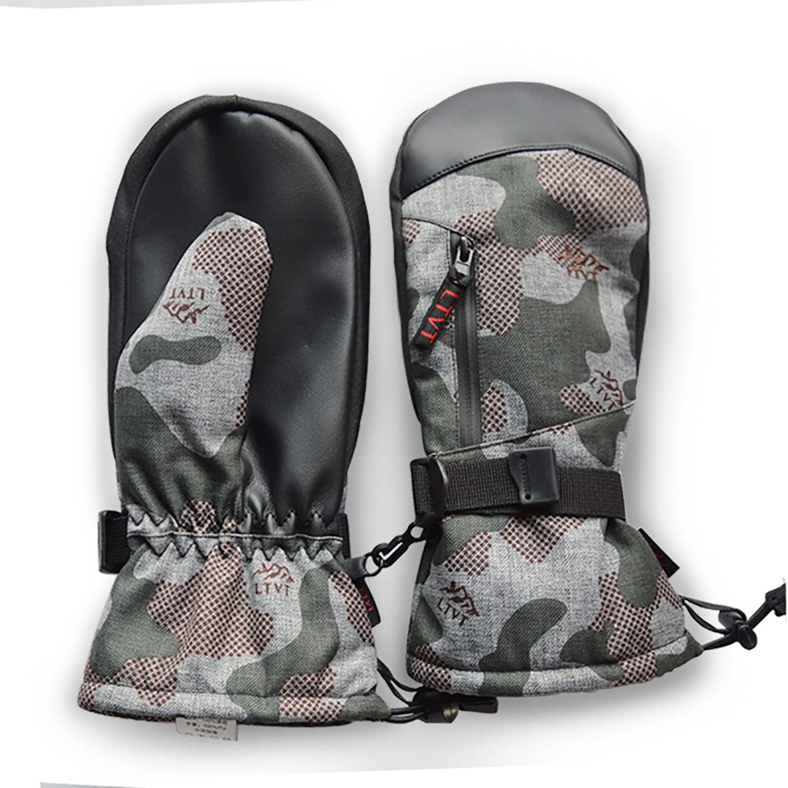 Gants de ski d'hiver imperméables et résistants de taille L camouflage - 7