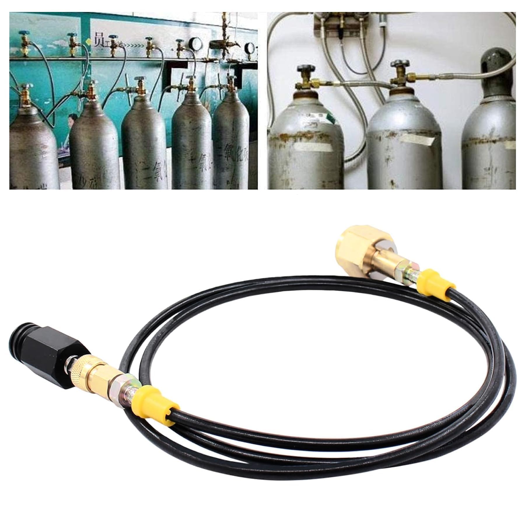Adattatore CO2 tubo 1,5 m W21.8-14 fino a TR21-4, tubo ad alta pressione CO2, adattatore per serbatoio Sodastream Duo Quick Connect QC, set per grandi bottiglie di CO2