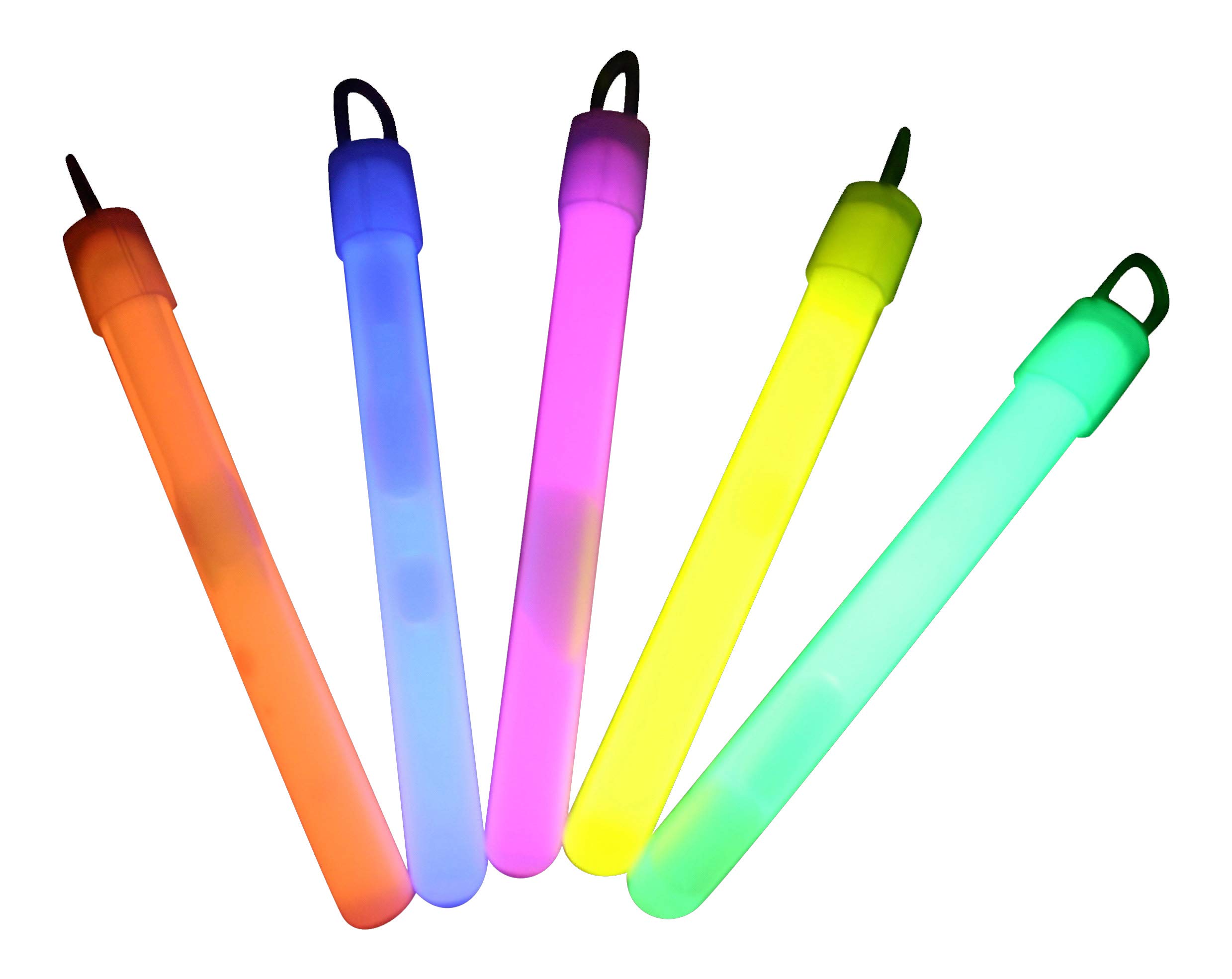 Glowtopia 4 inch Glow Sticks/Glow Batons (1cm thick) - Premium Glowsticks from (Mixed, 50 Pack)
