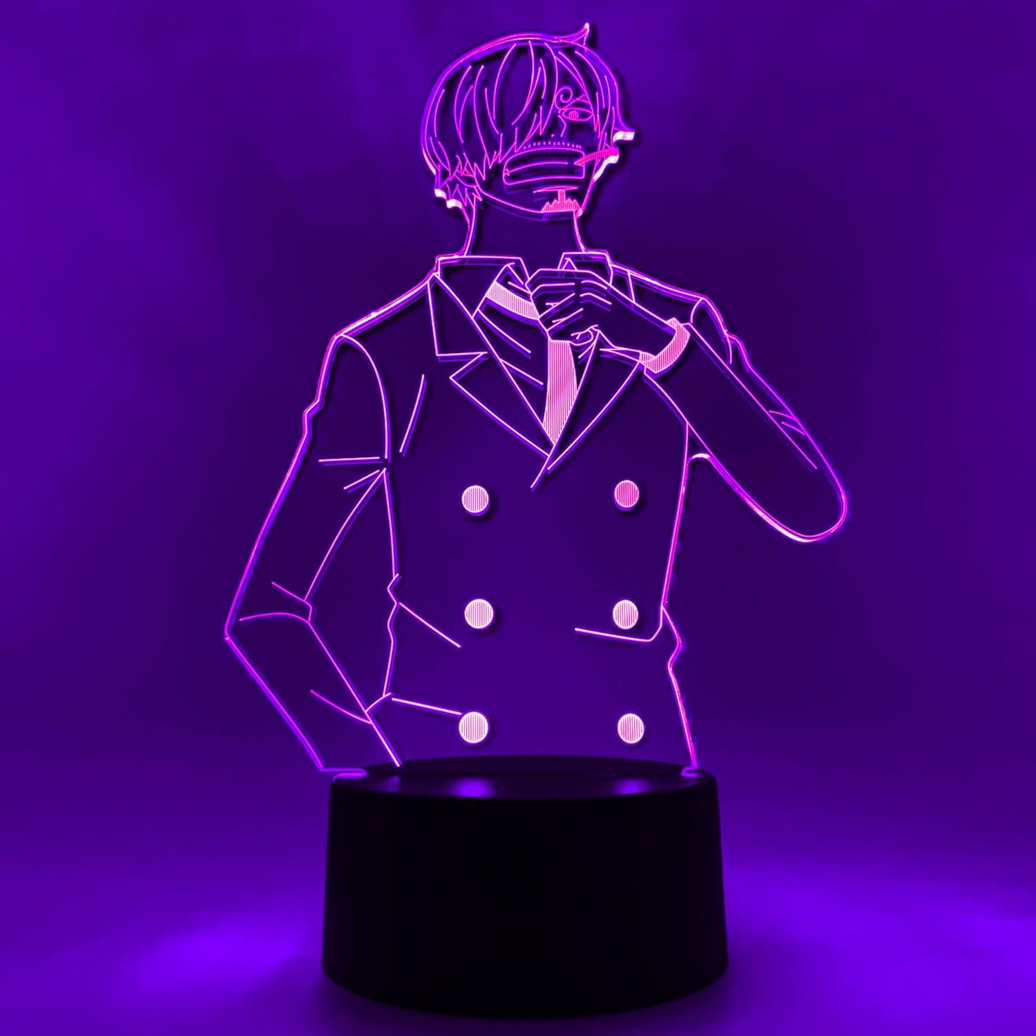 Otaku Lamps Sanji One Piece – Anime Lamp Figure Night Light, 16 Color RGB LED – 3D Anime Room Décor Gift for Otaku