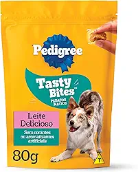 Petisco Pedigree Tasty Bites para Cães Adultos Sabor Leite Delicioso 80g