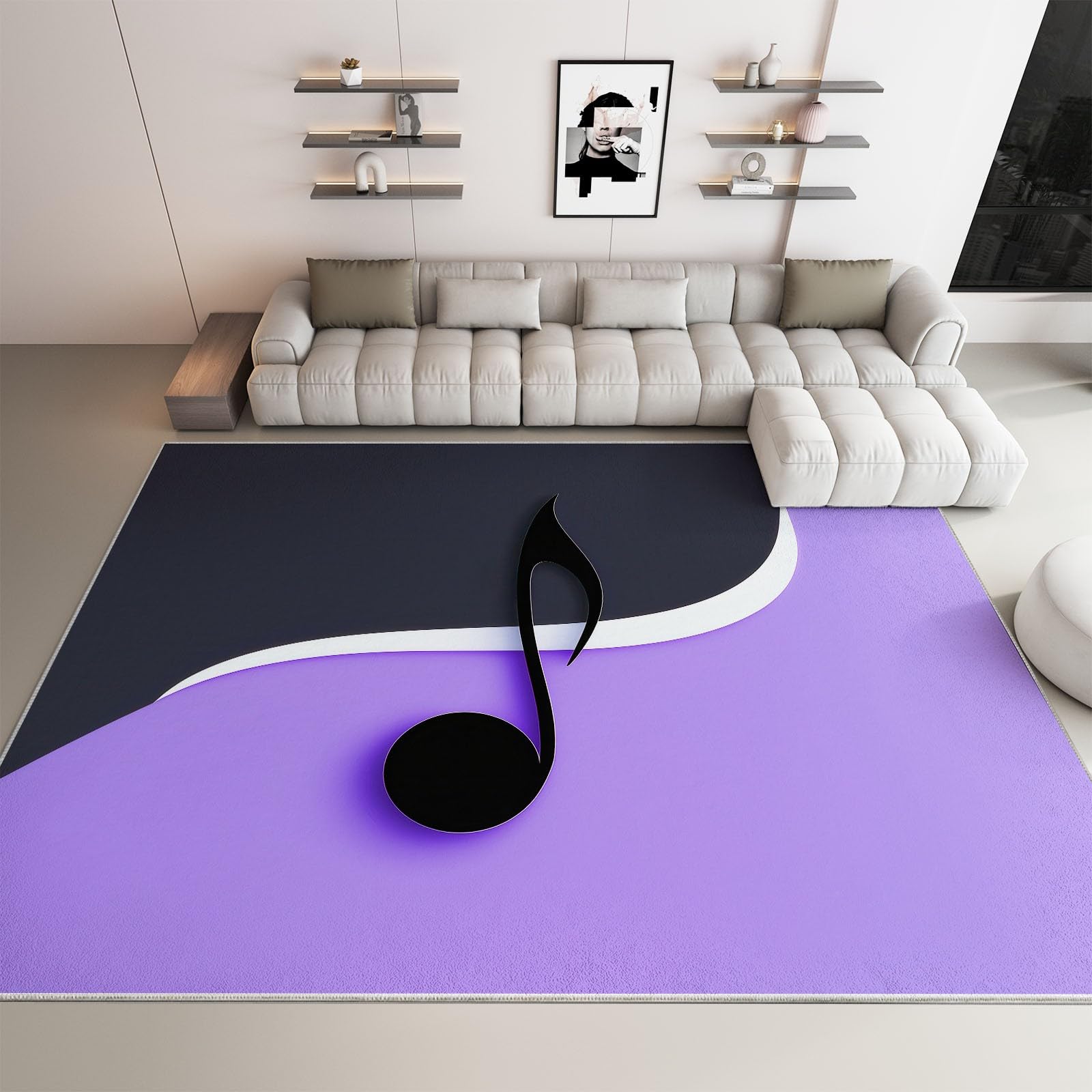 Tapis antidérapant 140x200 lavable pour sécuriser et décorer une chambre ado violette