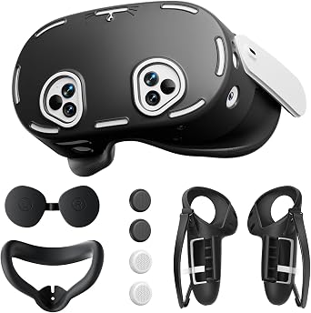 Protective Case for Meta Quest 3S, TanReginal Accessories for Meta Quest 3s, Impact and Scratch-Proof Case with 1 Headset Cover, 1 Face Mask, 1 Lens Cover, 2 Controller Grip, 4 Joystick Caps