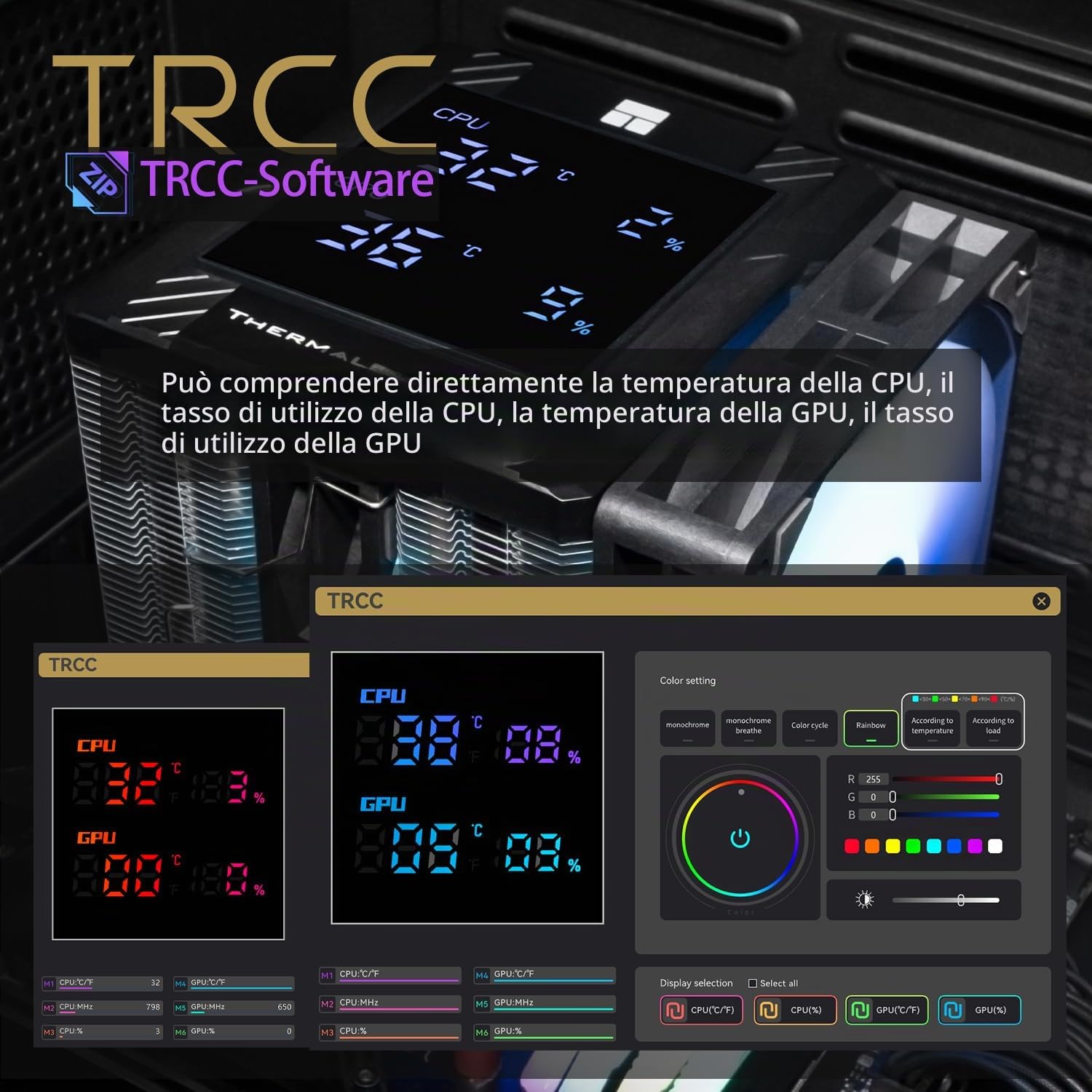 TR-Thermalright Peerless Assassin 120 Digital ARGB Black CPU-Kühler, Double Tower mit 6 Heatpipes, Dual PWM Lüfter-1850RPM, Digital Display Board Top Cover, für AM5/AM4, Intel LGA1851/1700/1200/115x