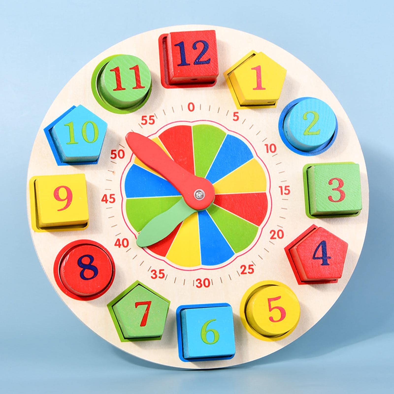 Orologio in Legno per Bambini, Giocattolo per Lo Sviluppo di Minuti E Secondi, Sussidi Didattici per La Scuola, Il Giro