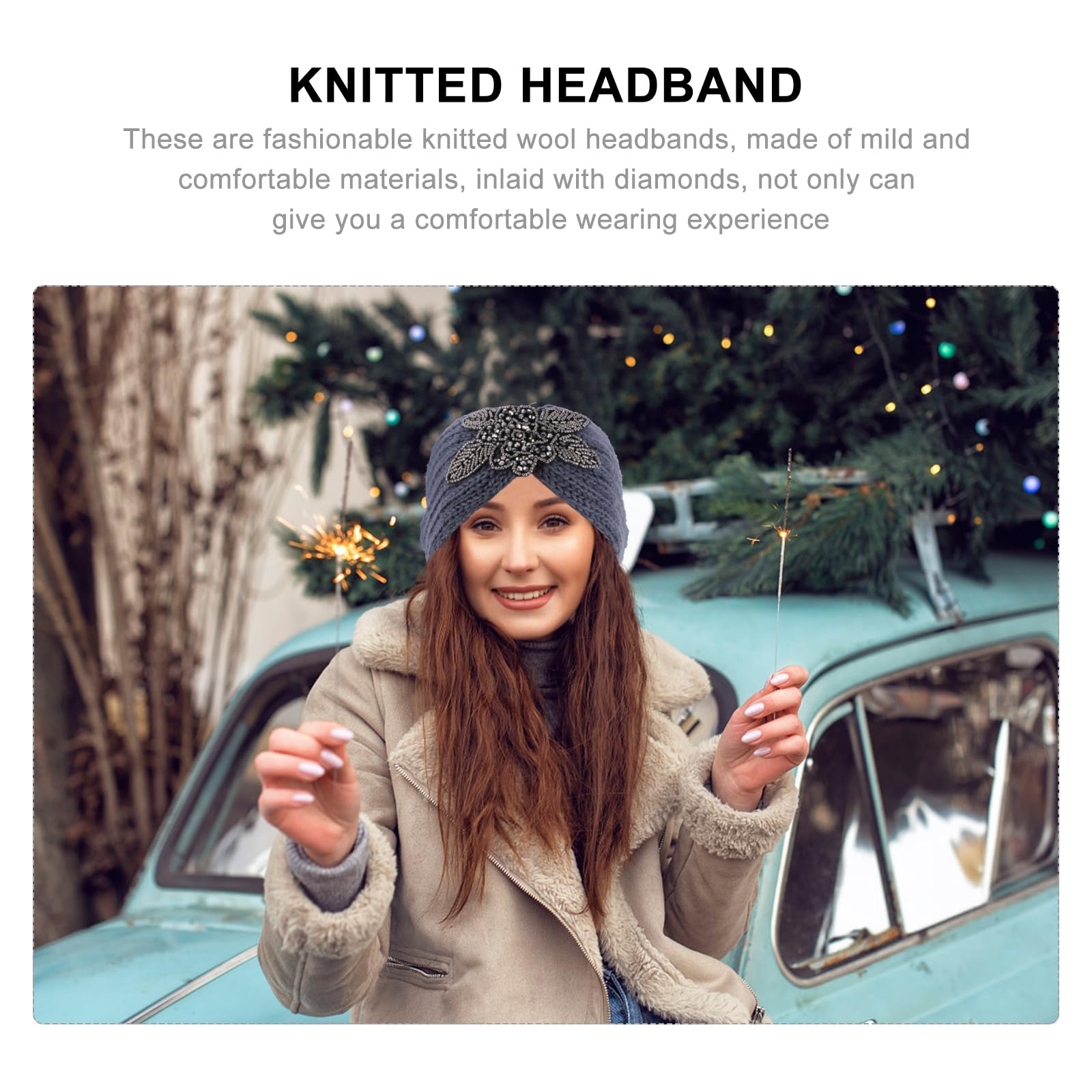 Amazon.com : Beavorty 4Pcs Knitted Winter Headbands for  display picture 2