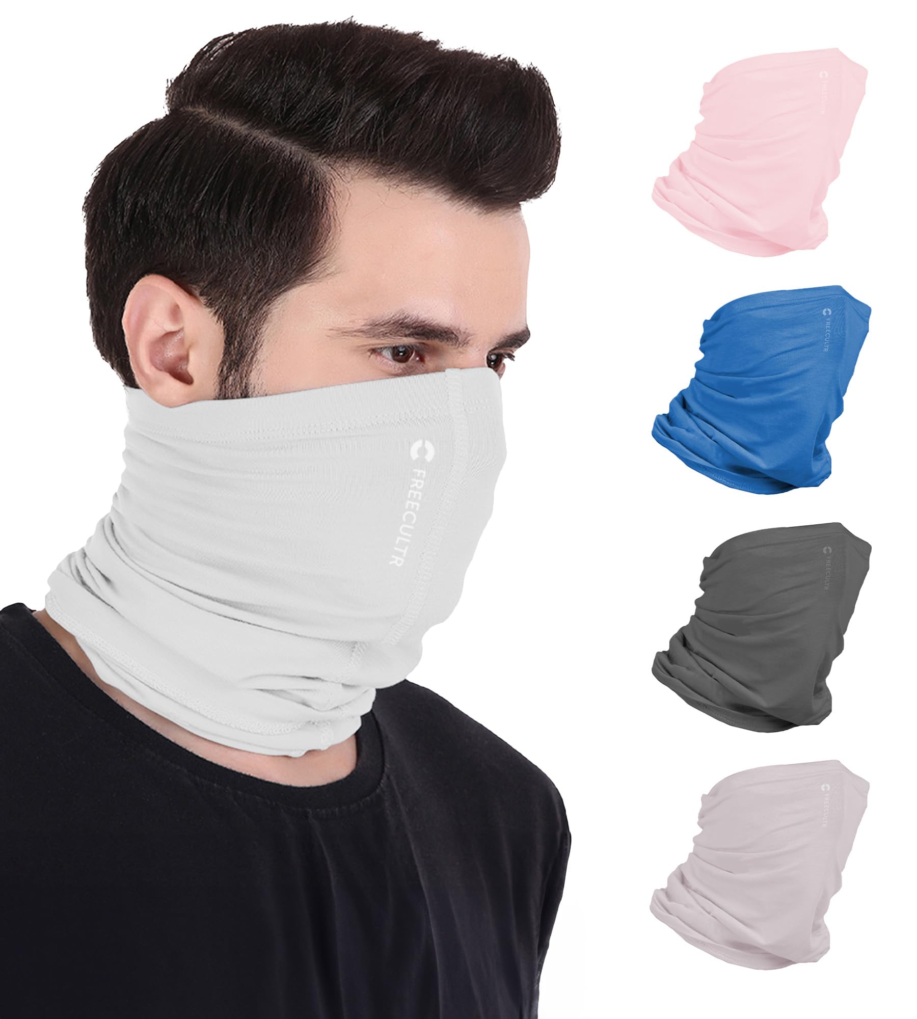 Freecultr Unisex Bamboo Bandana – Antimicrobial, Ultra-Soft, and Comfortable. Breathable Multipurpose Headband and Face Mask for Dust Protection (Solid Color). 100% Try-On Guarantee.