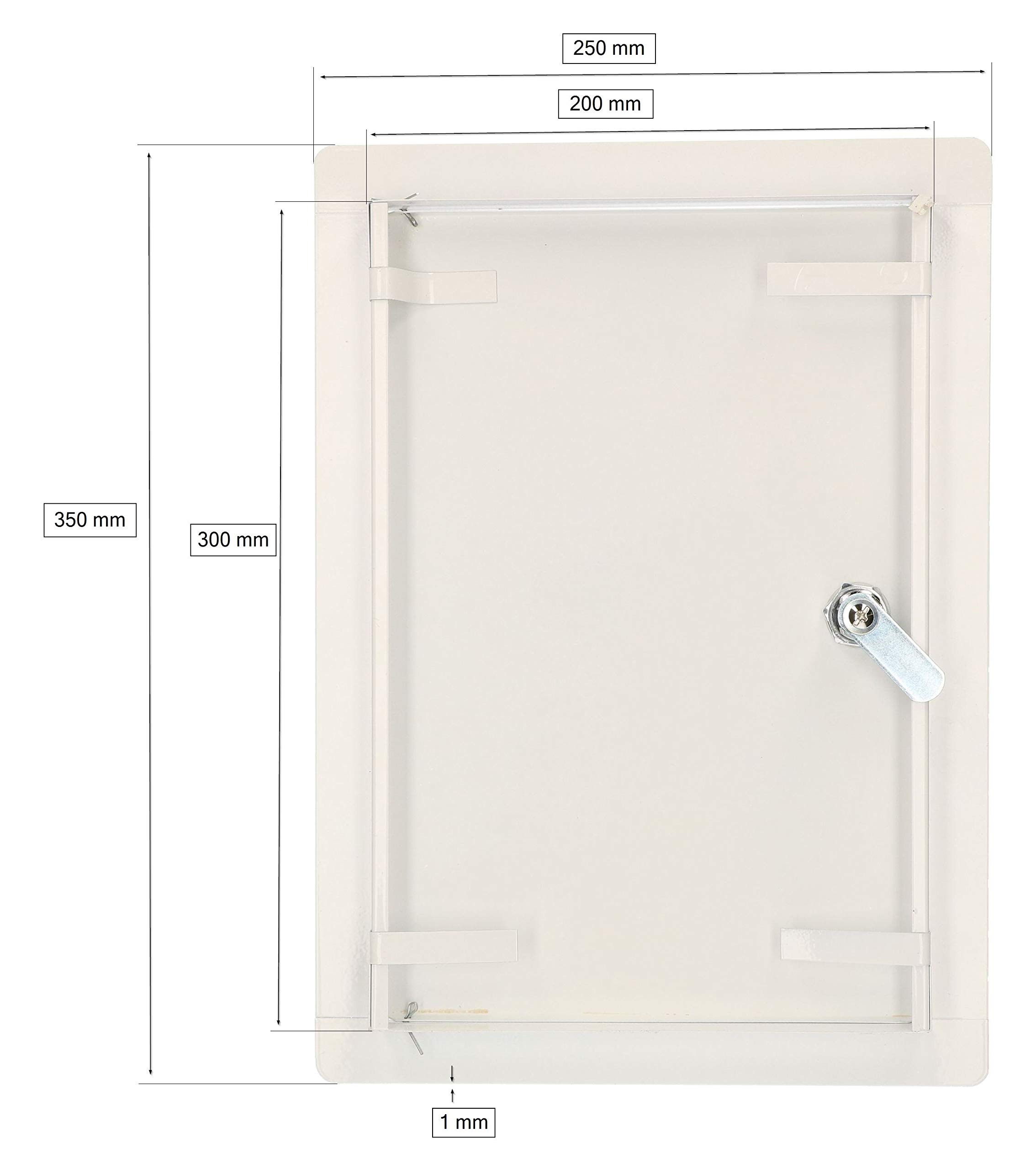 KOTARBAU® Sportello ispezione 20 x 30 cm con chiave In metallo bianco Sportello di manutenzione sportelli cartongesso