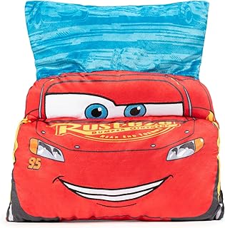 Jay Franco Disney Pixar Cars Lightning McQueen 3D Snuggle Pillow - Super Soft Red Racecar Plush Pillow - Measures 15 Inches