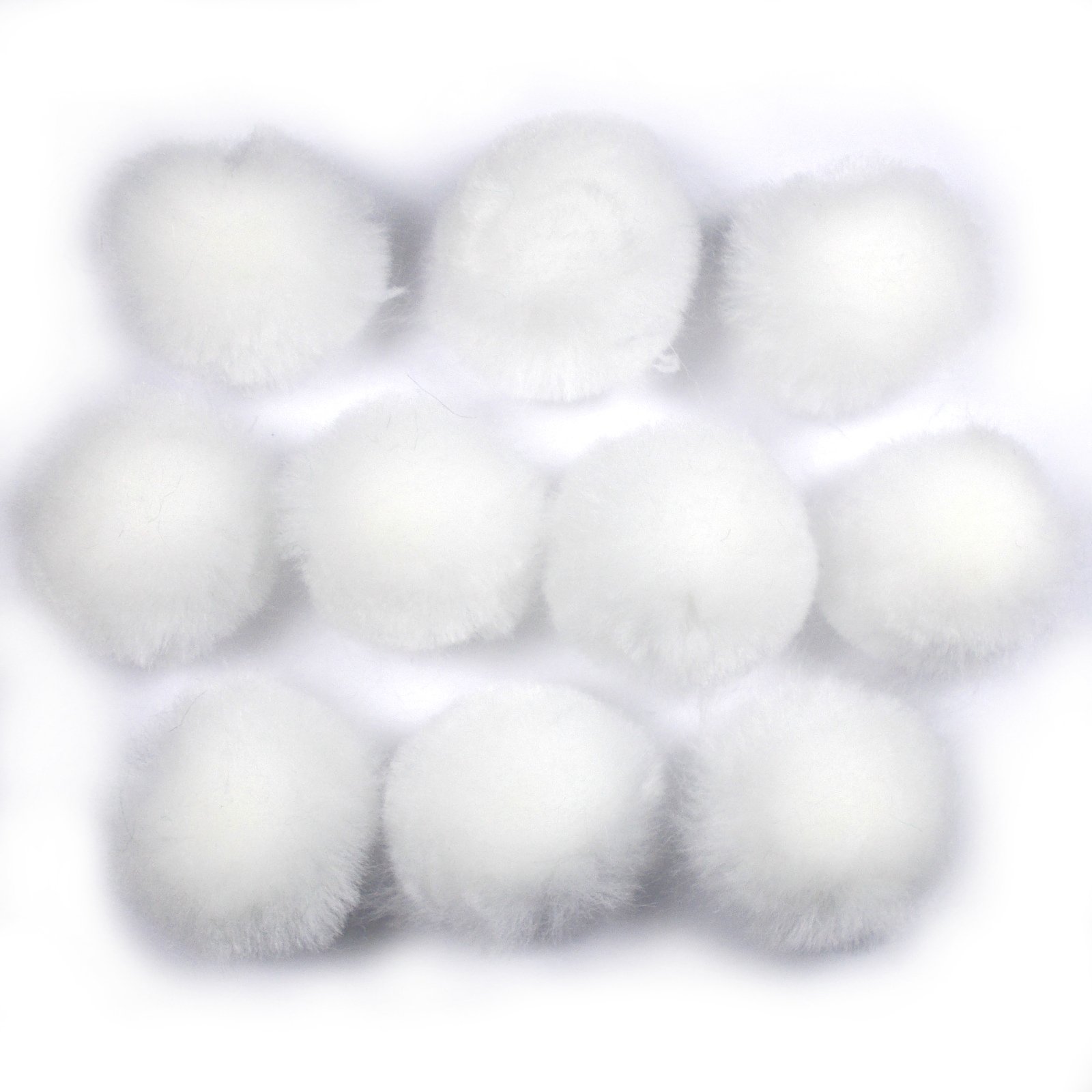 Pom Poms for Crafts 2.5cm Wide Pack of 10 (White)