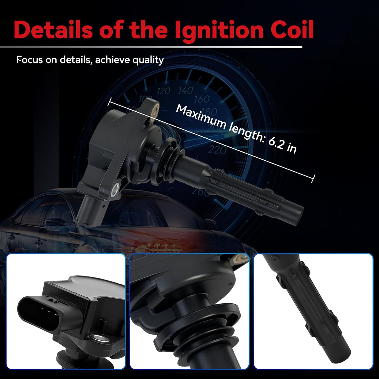 UF535 Ignition Coil Pack & 95983 Spark Plugs Fit for Mercedes-Benz C230 C280 CLK350 E350 ML350 SLK280 Dodge Sprinter 3500 2.5L 3.0L 3.5L 5.5L V6, Replaces C1691 5C1748