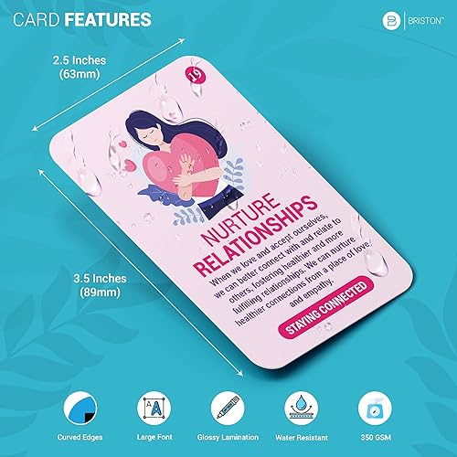 Miniatura 3 de Pulso de positividad 50 tarjetas de autocuidado y alivio del estrés para la ansiedad - Meditación consciente, técnicas de reflexión y afirmación -