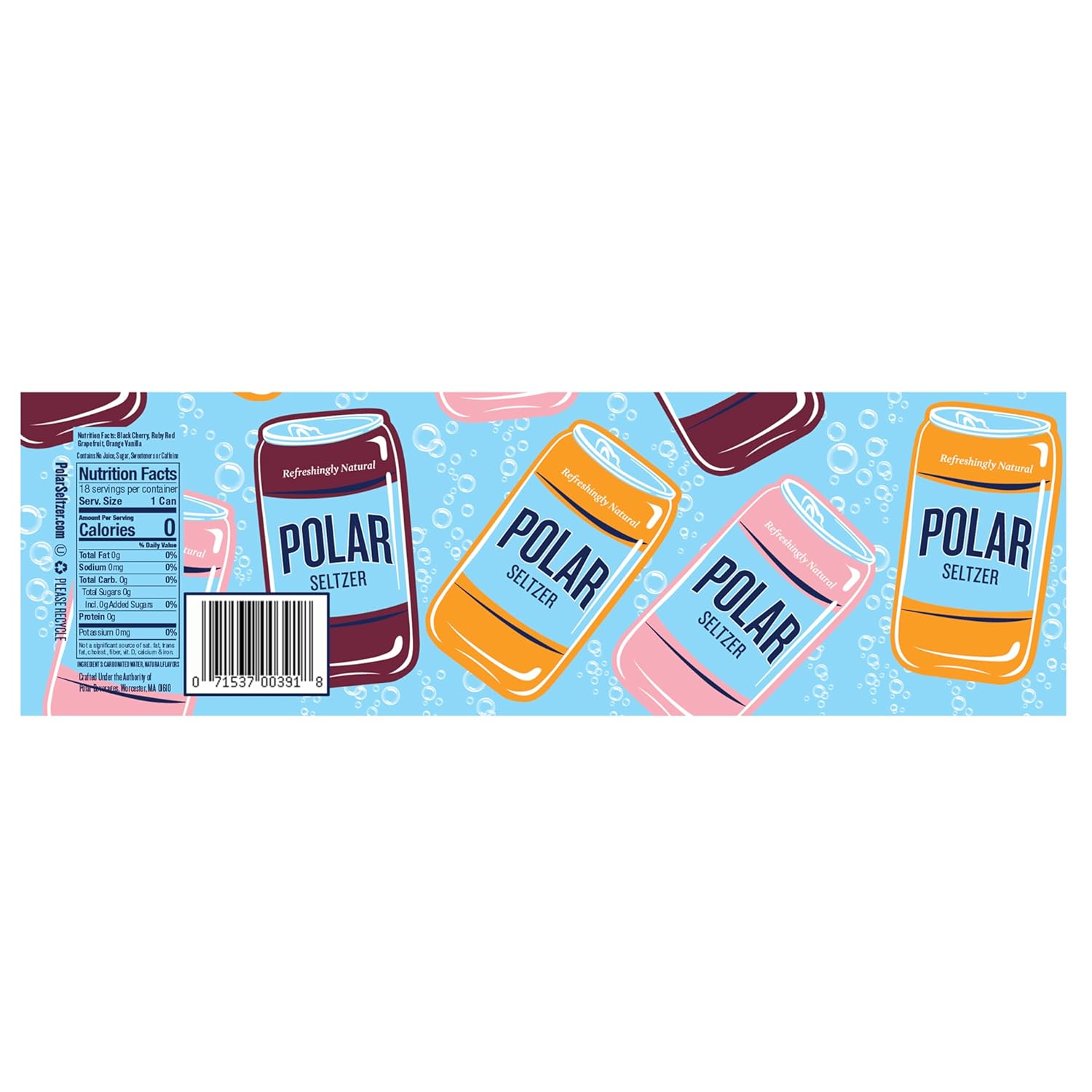 Polar Seltzer Water Crowd Pleaser Variety Pack, 12 fl oz cans, 18 pack