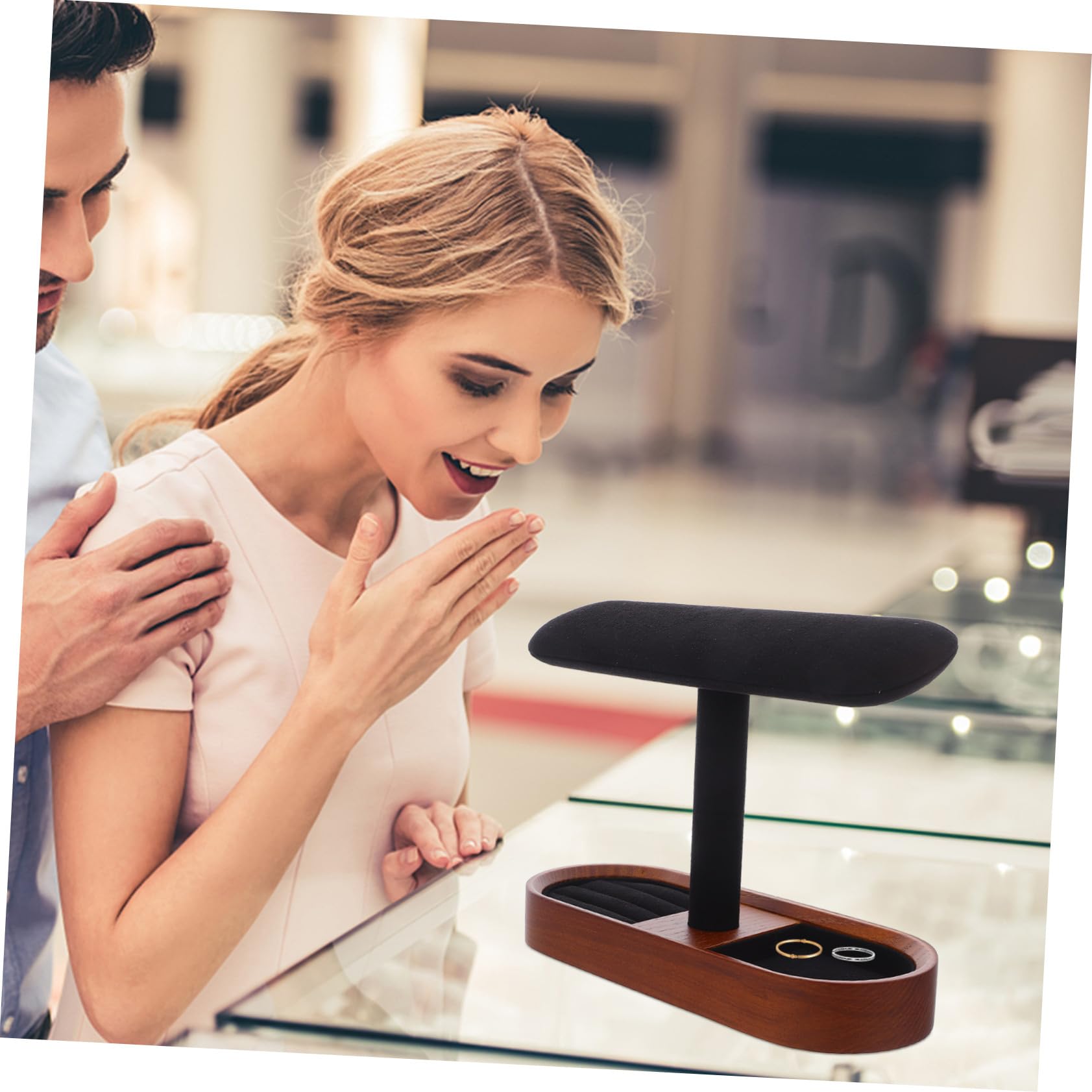 Expositor De Joyas De Madera Maciza Soporte Para Relojes Anillos Organizador De Bandeja Para Guardar Joyas Expositor De Madera Bandeja Para Gemelos Soporte Para