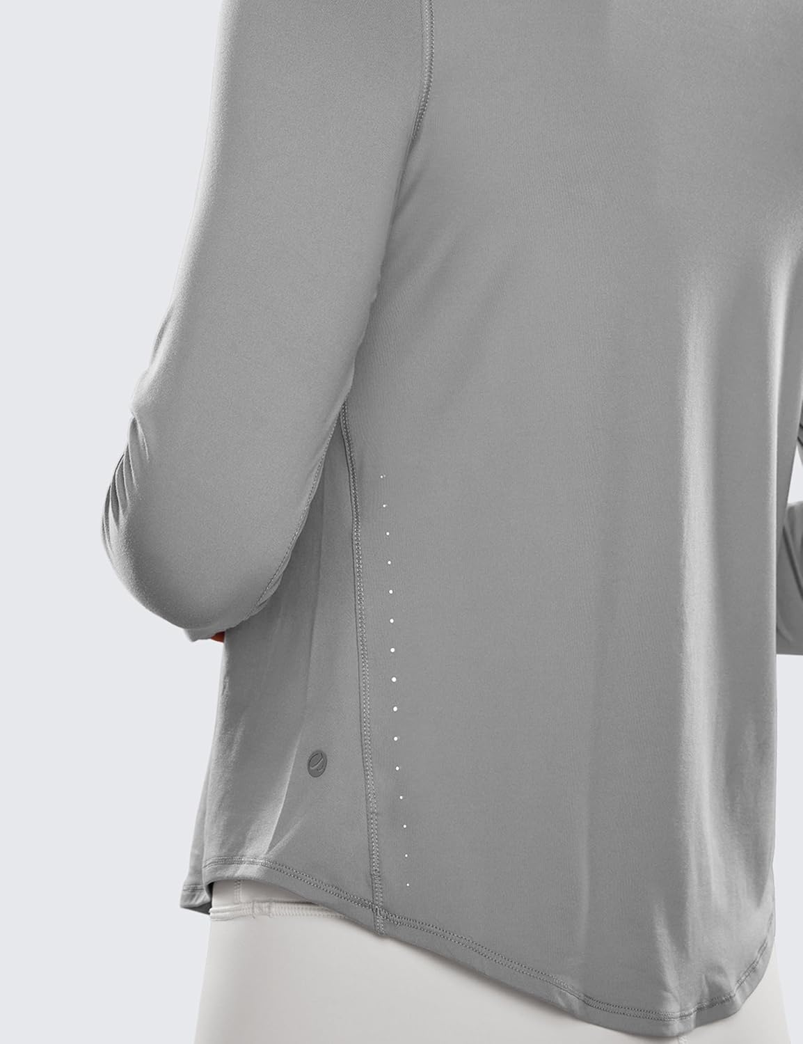 CRZ YOGA Lightweight Workout Long Sleeve Shirts for Women - Gym Running Fall Athletic Training T-Shirts High Neck Tops
