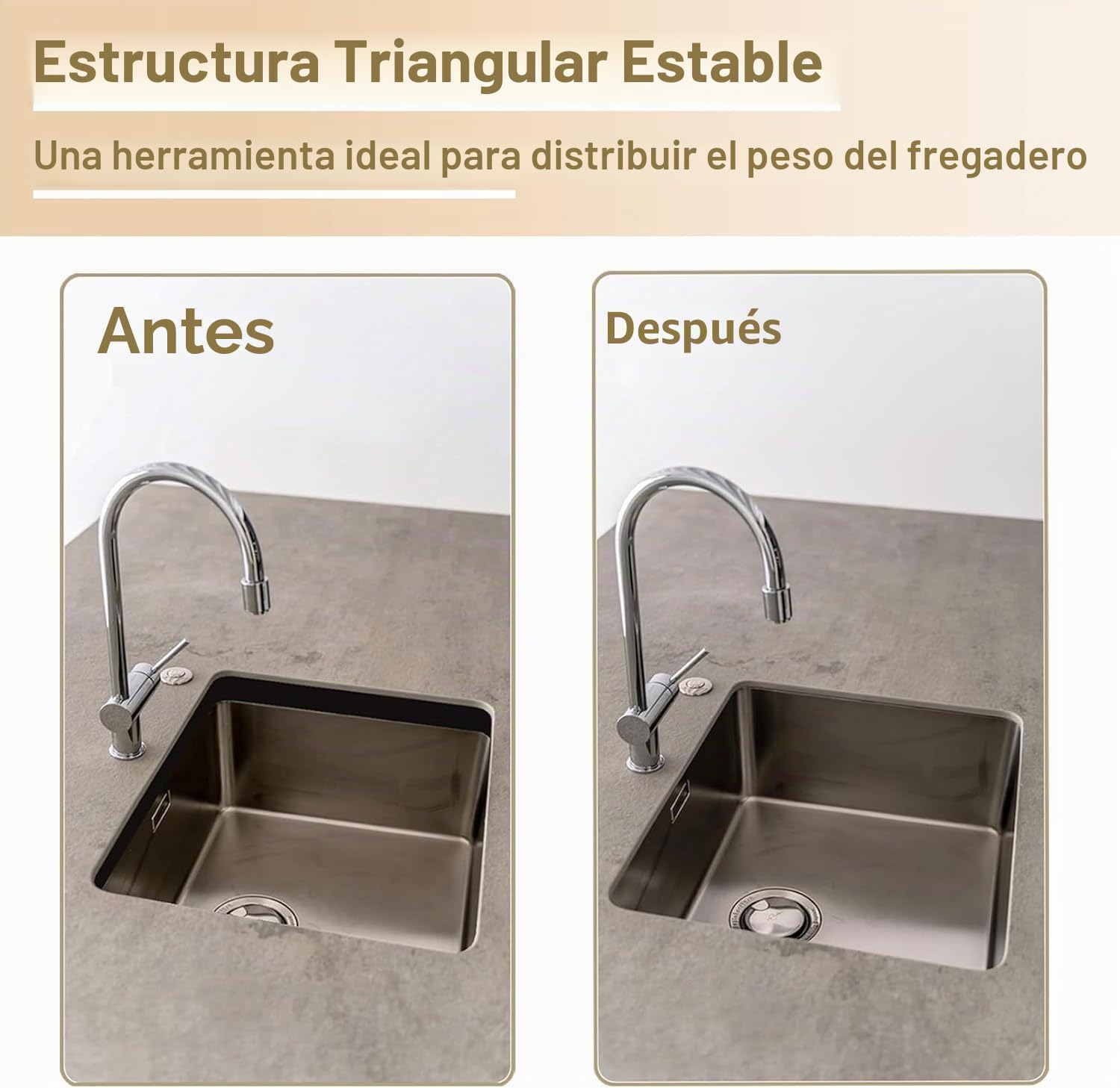 Soportes Para Fregadero Bajo Montaje, 4 Piezas Soportes Para Fregadero Bajo Encimera De Acero Inoxidable, Ajustable Pies De Cocina Para Fregadero De Cocina Y Baño