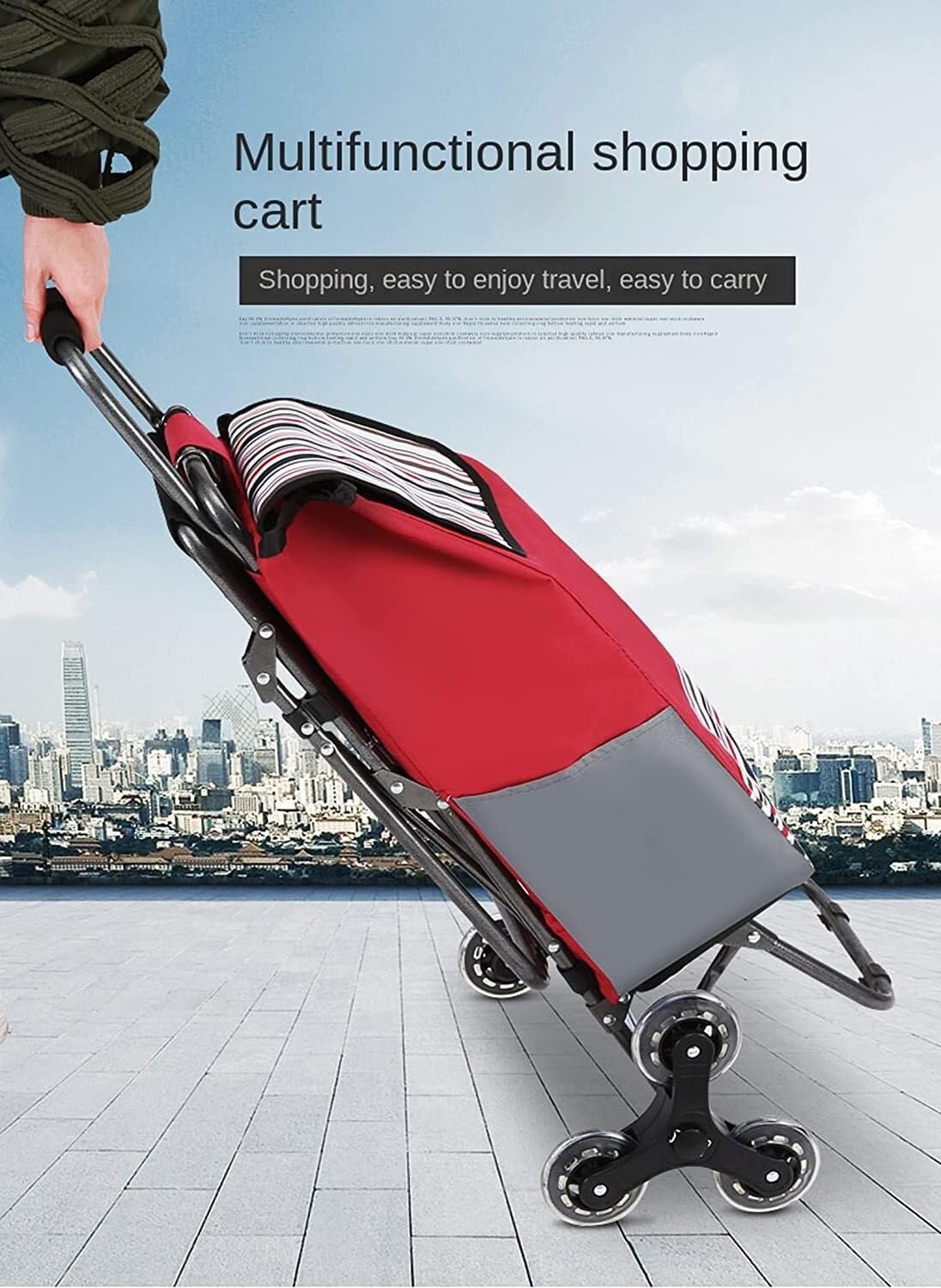 Amazon.com: XDMINGY Folding Shopping Cart, Trolley 6 Wheel