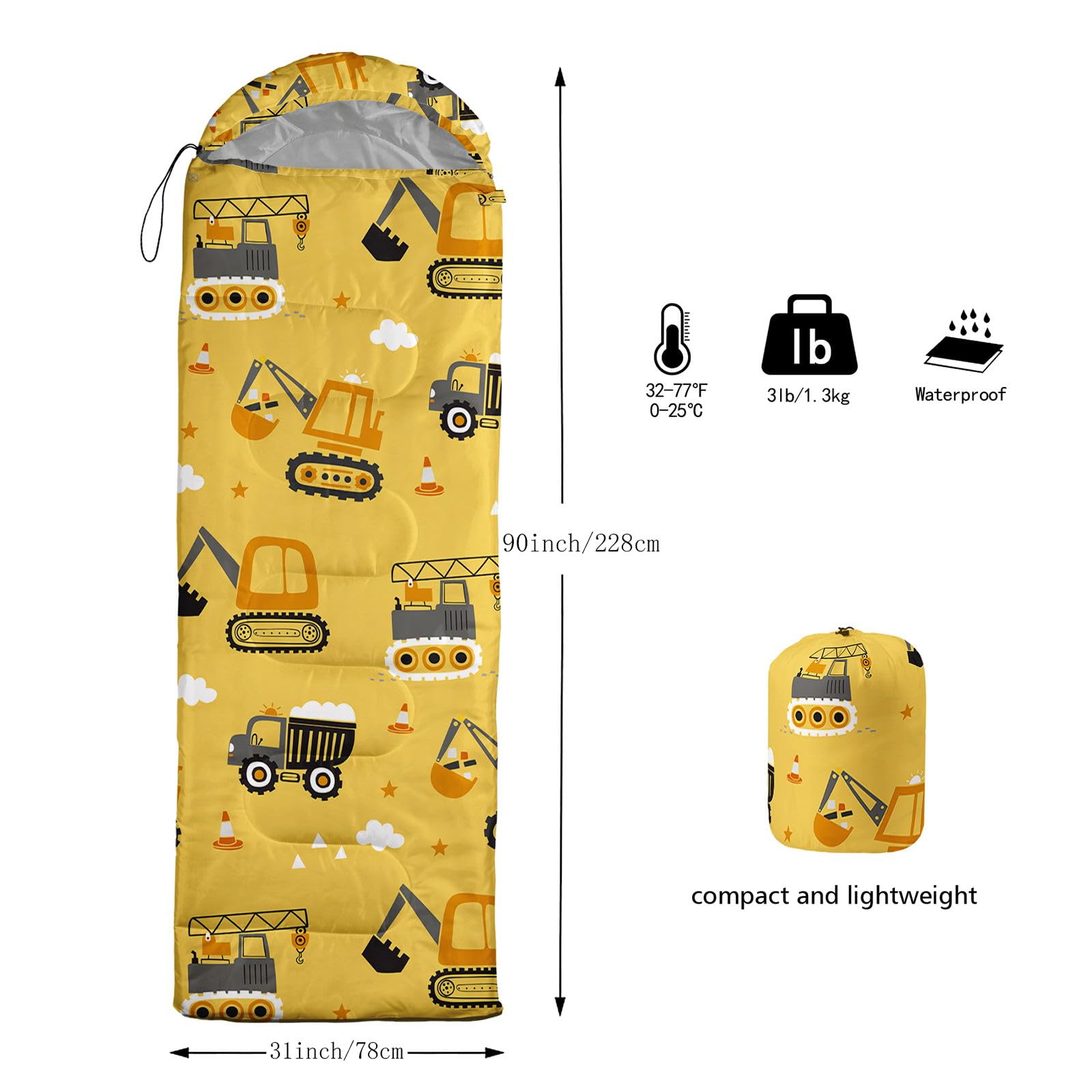 deuter nature travel schlafsack Smell Sunshine Kinder-Schlafsack für Jungen und Mädchen, LKW, Traktor, Bagger, Druck, leicht, warm, tragbar, für drinnen und draußen, wasserdicht, kältebeständig, für Camping, Wandern Baby Hammock Color:Dusk Violet SECURITY QUARZHANDSCHUHE NEU POLIZEI Manubri