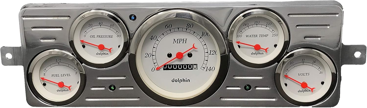 1939 Pontiac 5 Gauge Dash Cluster Panel Set Mechanical White