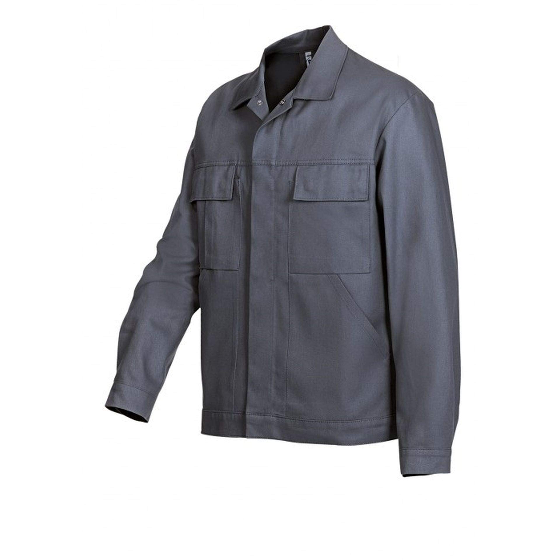 BP Workwear Basic 1485-060-53 - Chaqueta de trabajo con botones ocultos, algodón puro, ajuste normal, tamaño: 64/66, color: gris oscuro