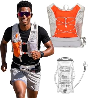Running Vest with 2L Hydration Bladder Lightweight Pack | for women & men runners with adjustable straps, breathable comfort and storage for marathon, hiking and outdoor training.