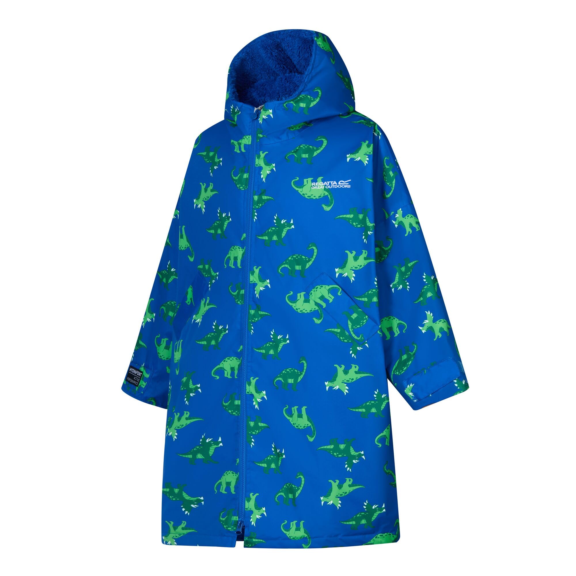 Regatta Junior Waterproof Robe-olympian Blue Dino, Blue, Size 3-5 Years
