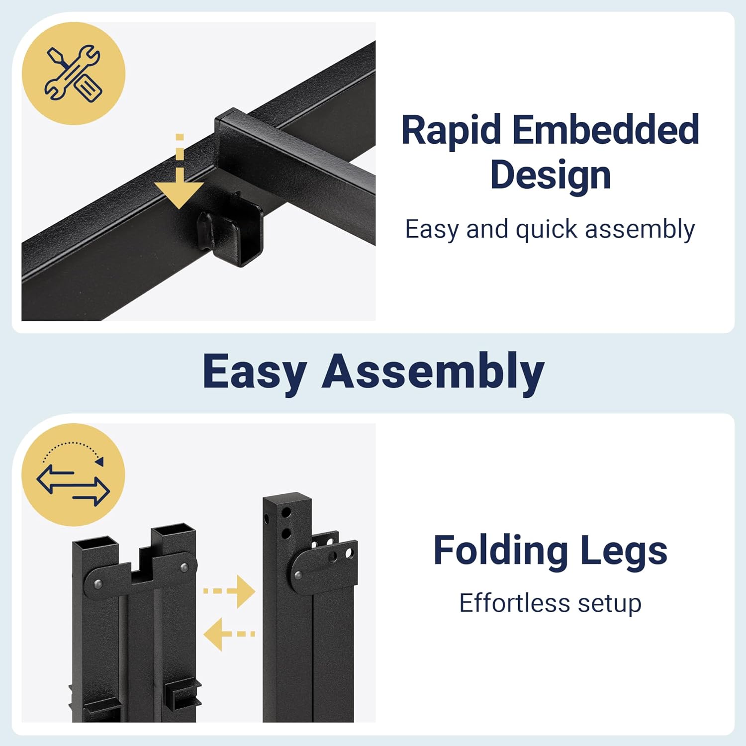 Allewie Twin Bed Frame, 14 inch Metal Platform Beds with Storage Space, No Box Spring Needed and Easy Assembly, Black - Image 8