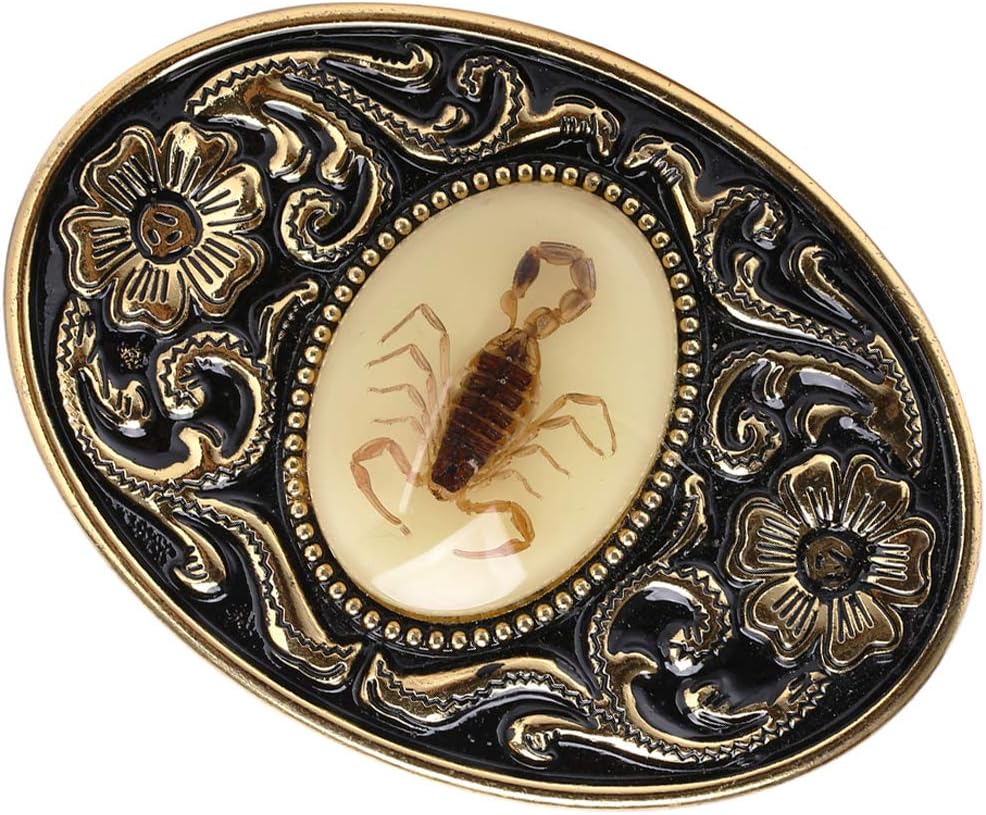 HUABOLA CALYN Belt Buckle for Men- Unique Luminous Stone Native American White 3D Scorpion Animal Belt Buckle for Women - Image 3