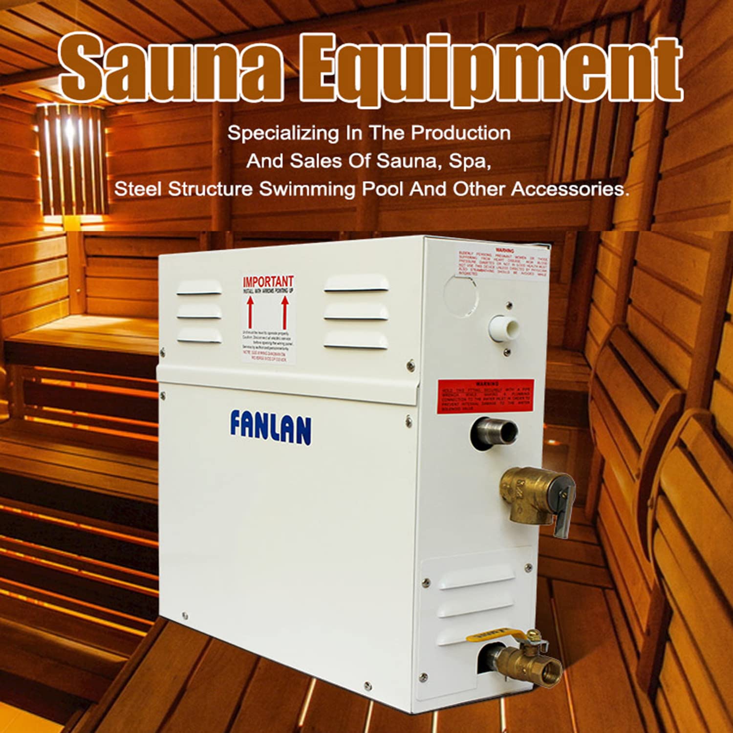 Generador de Vapor para Sauna/Baño Turco/Ducha Dentro de 20m³ 380V｜Conservación Automática del Calor 25-55℃ con Panel de Control,para Hogar Gimnasio Hotel Salón de Belleza 220V-4.5KW