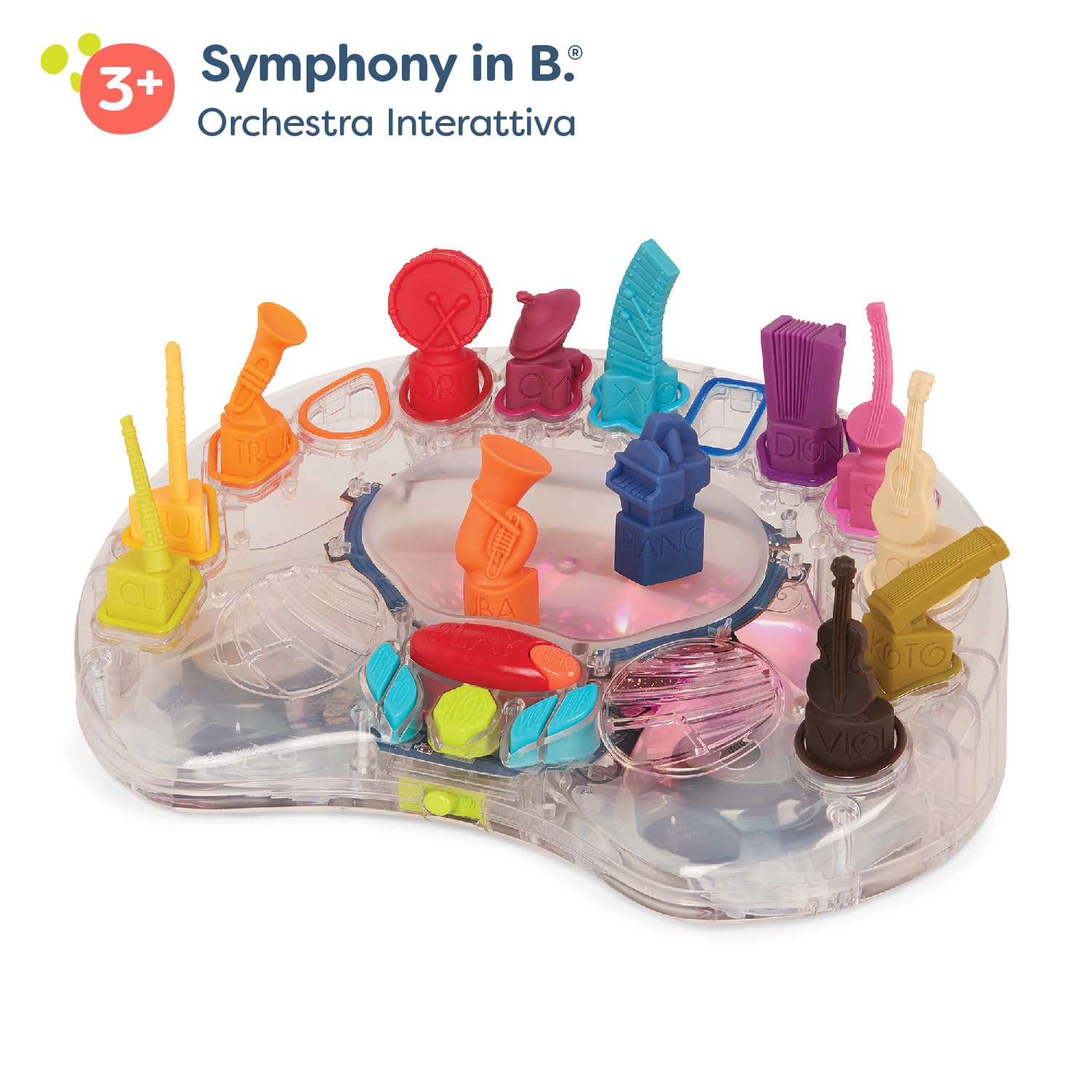 B. toys - Sinfonia in B. - Giocattolo musicale interattivo - 13 Strumenti musicali - Palco con canzoni e luci - Orchestra interattiva per bambini - 3 anni +