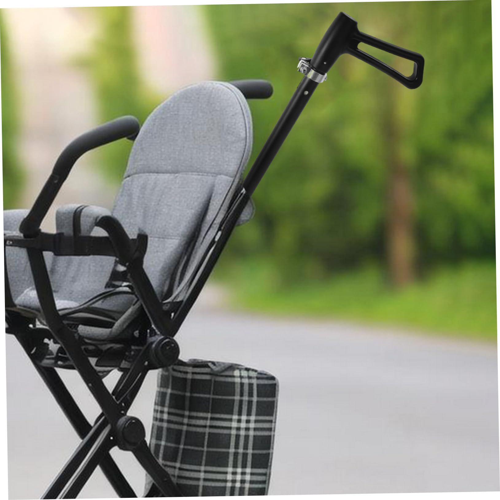 Schwarz Schubstange, Kunststoff Legierung, für Kinderwagen und Push Car