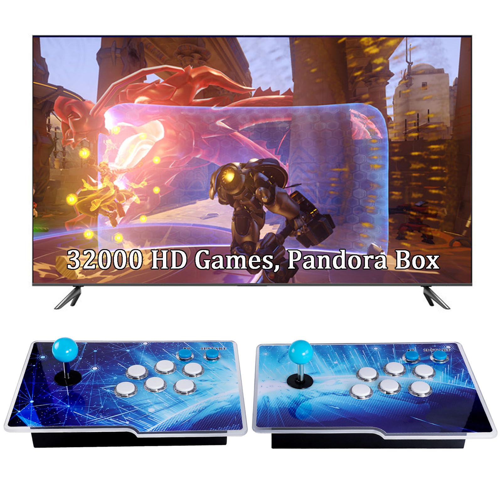 Hedlaoy 32000 Games 3D Pandora Box Arcade Game Console,Retro Video Game Machine for TV, 1280x720 HD Output,Search/Save/Hide/Pause Games,Support 4