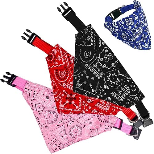 Lot de 3 bavoirs triangulaires pour chien, bandana pour animaux