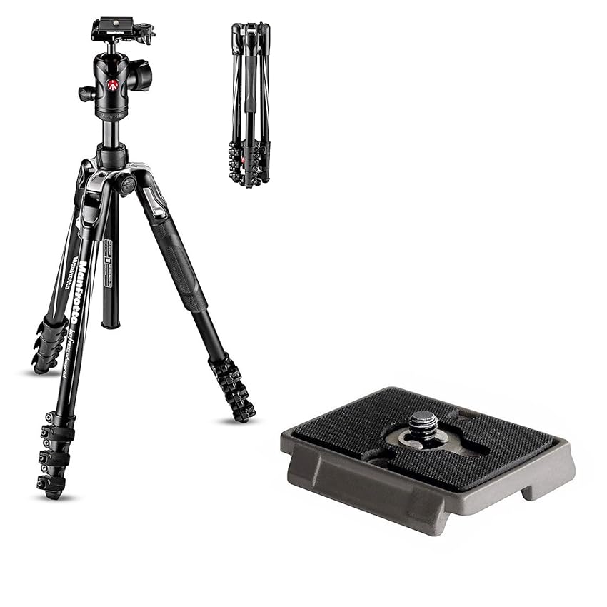 Immagine del prodotto Manfrotto Befree Advanced Kit Foto da Viaggio, Chiusura a Leva, Alluminio, Testa a Sfera e Piastra 200PL a Sgancio Veloce con filetto 1/4'', Compatto per DSLR Reflex, Mirrorless, Accesori Fotografici