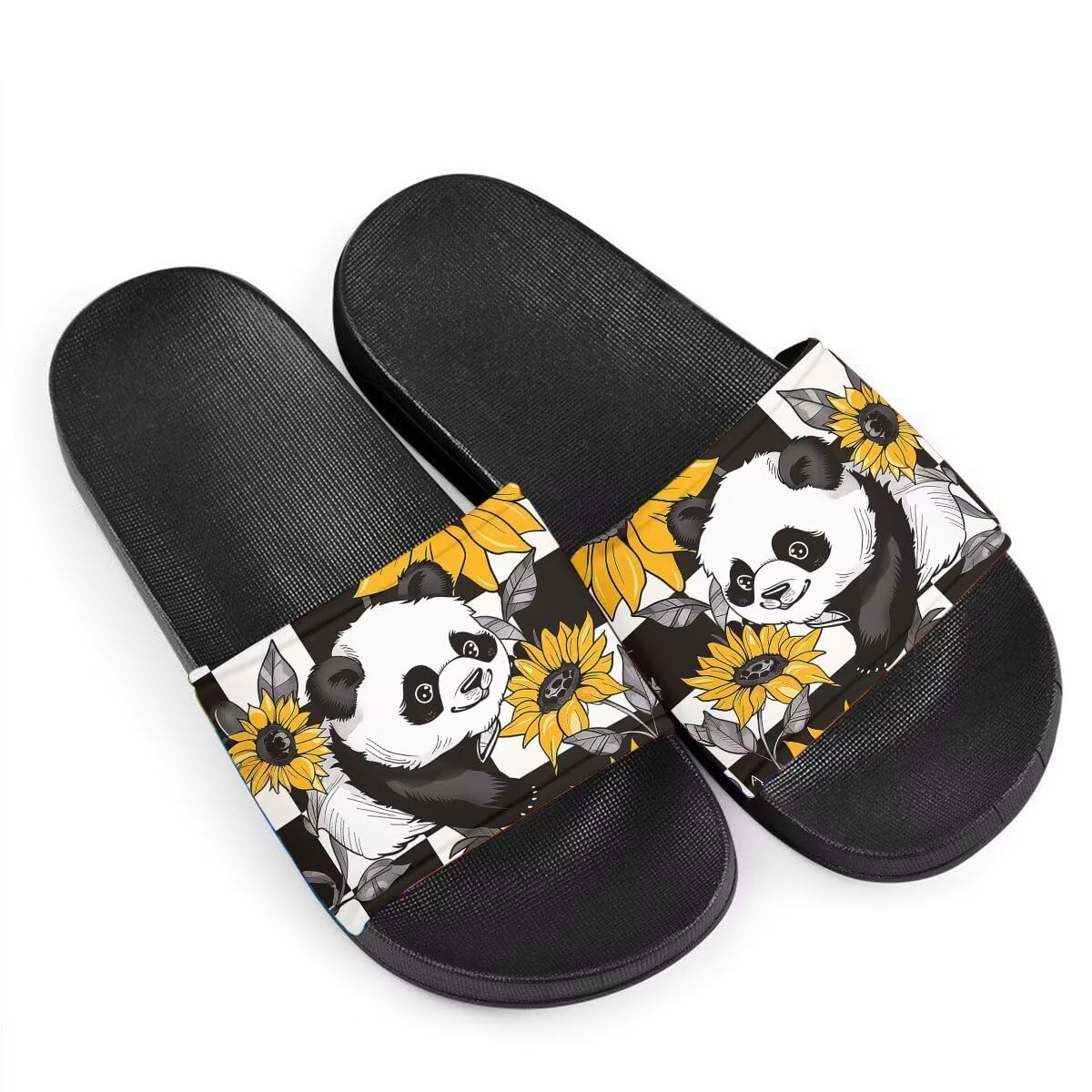 Howilath Blue Butterfly Print Summer Slide Slippers for Men Women Kid, Sunflower Colorful Tie-dye Animals House Slippers Slide Sandal Non-Slip Light Weight