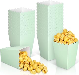 JarThenaAMCS 36Pcs Sage Green Mini Popcorn Boxes Green Popcorn Buckets Candy Favor Boxes for Movie Night Party Supplies, 2.2 x 4.2 x 3in