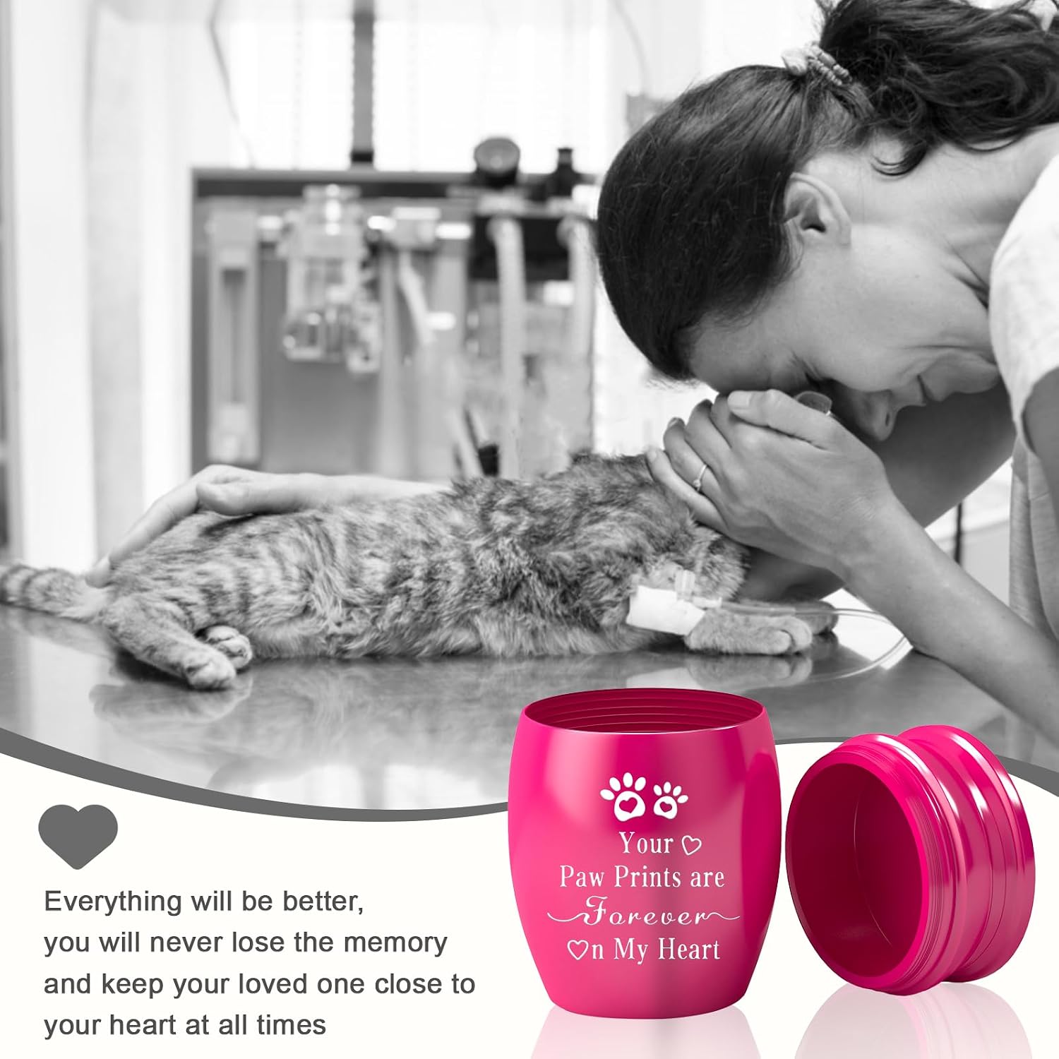 Pet Urns for Dogs Ashes, Memorial Urns Small Urn for Pet Ashes, Mini Cremation Keepsake Urn for Dog Cat to Remember Your Love image 4