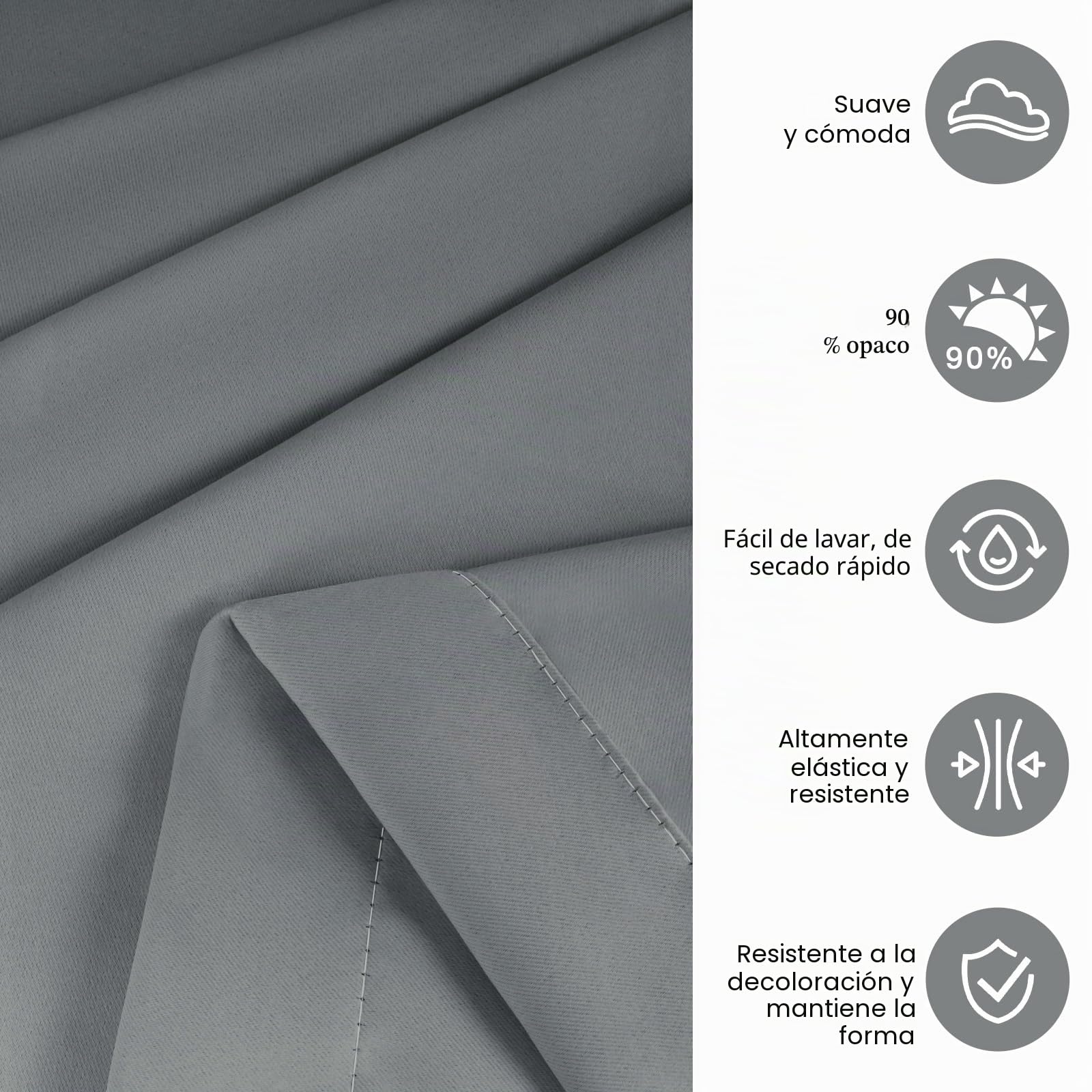 Cortina Porche Impermeable, Protección Solar UV, para Terraza Exterior, Pérgolas y Ventanas, 132x215cm (Gris x1 Pieza)
