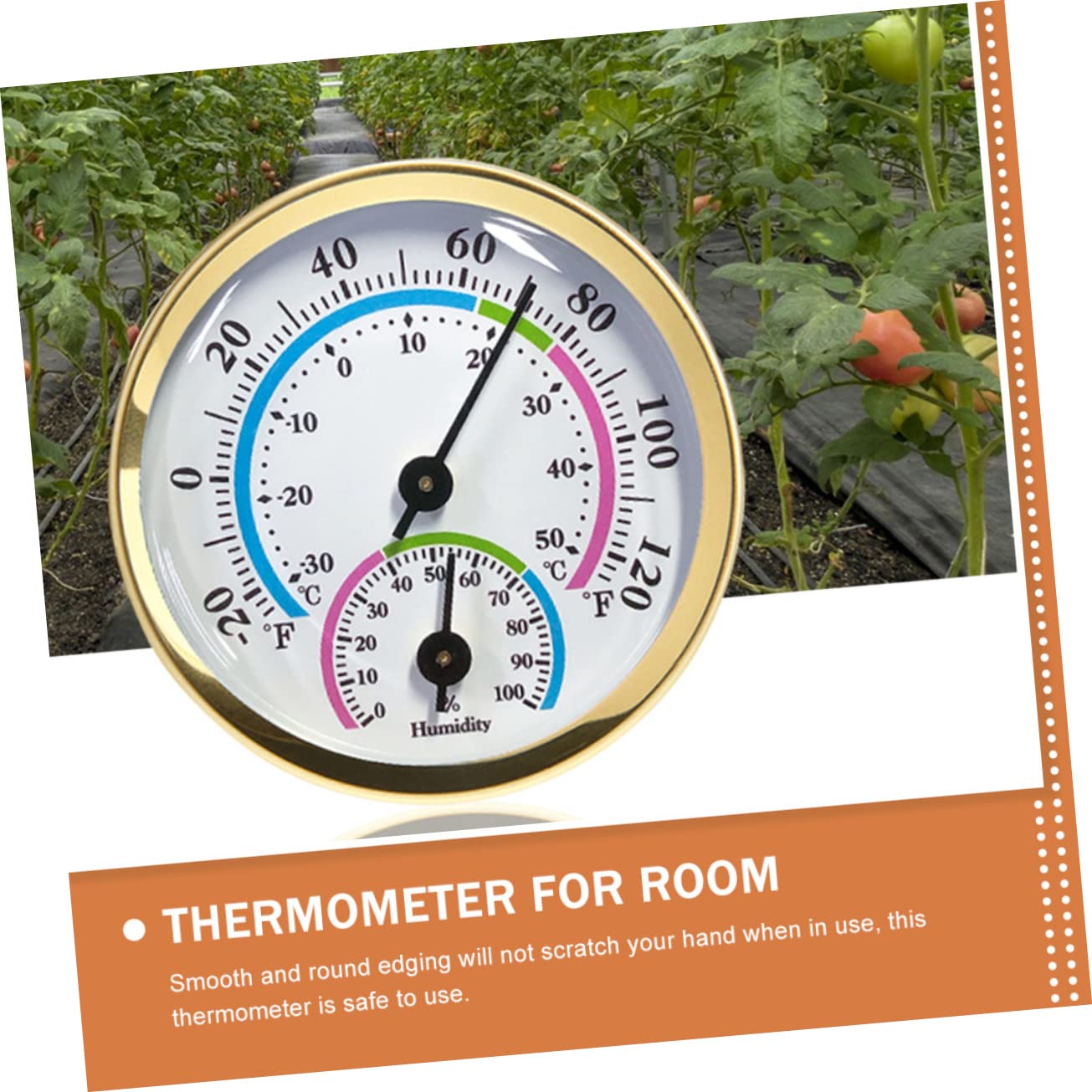 VICASKY Thermometer Hygrometer No Battery Indoor and Outdoor Wall Mount Accurate and Humidity Measurement for Home Office Boys and Girls Room and Greenhouse
