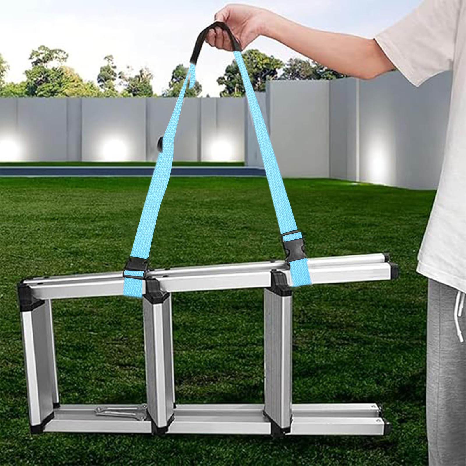 DEANKEJI Sangle Sac A Dos, 2 Pièces Chaise De Sac À Dos, Réglable Sangle Banane Bandoulière, Antidérapant Bleu Bandouliere, Pour Skateboards, Hoverboards, Chaises De Plage