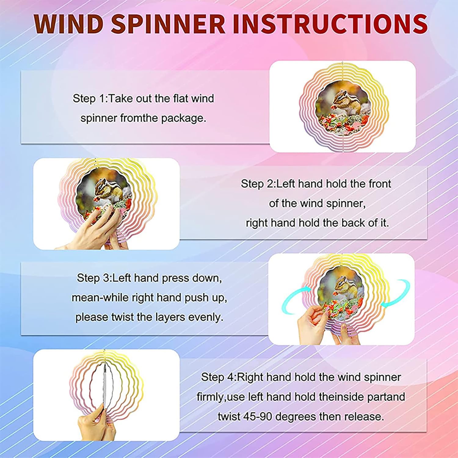 Aluminum Hanging Wind Spinner Anti-Rust & Corrosion-Resistant Wind Spinner for Garden Yard Window Decor