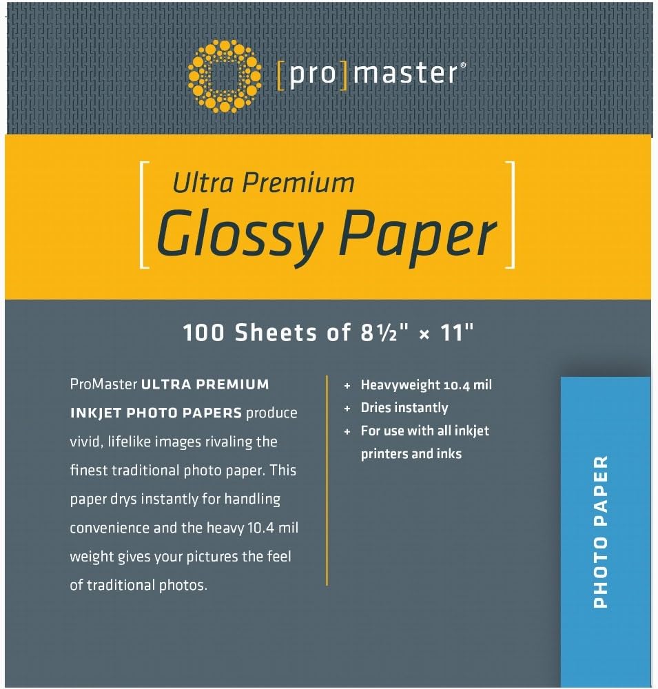 ProMaster Ultra Premium Glossy Paper - 8 1/2"x11" - 100 Sheets, (Model 1533)