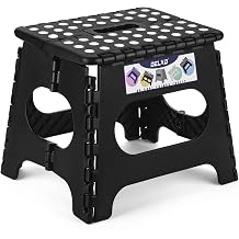 Delxo Folding Step Stool 11 Inch,300 Lbs Step Stool for Kids & Adults Black
