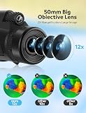 HuaZiChok 12×50 High Power HD Monocular Telescope – Included in the package is a high-quality smartphone
