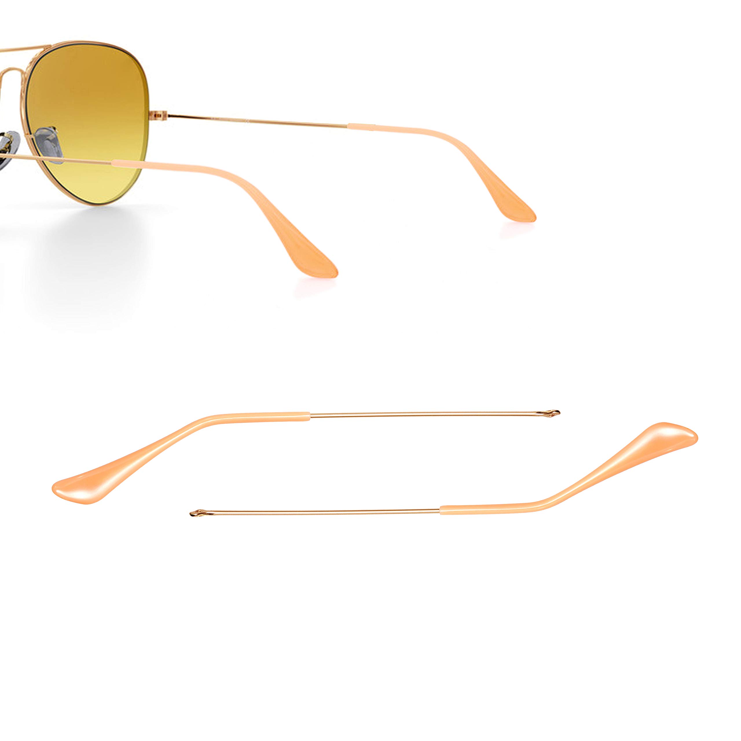Replacement Temple Tips Arms for Ray-Ban Aviator RB3025 3025 Sunglasses Repair Kit (Gold-Black)